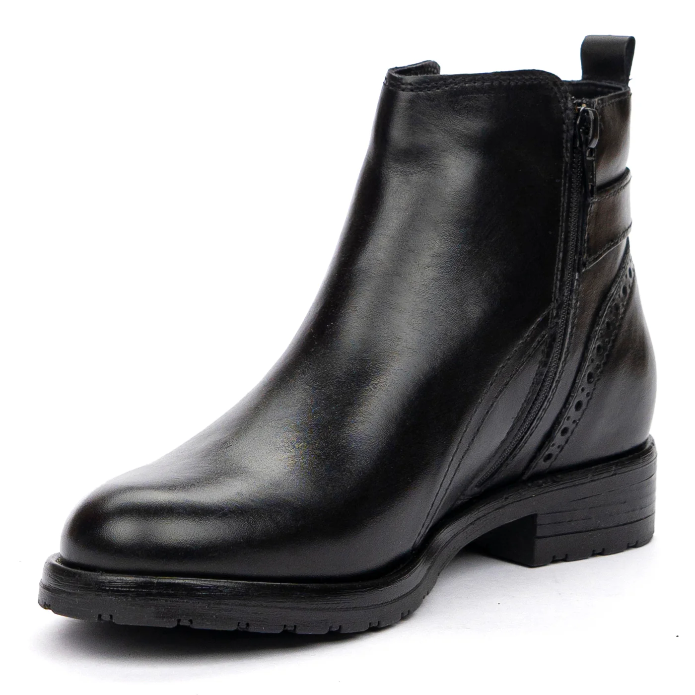 Ghete Toc Piele Naturala Casual Negre 8477 - Image 4