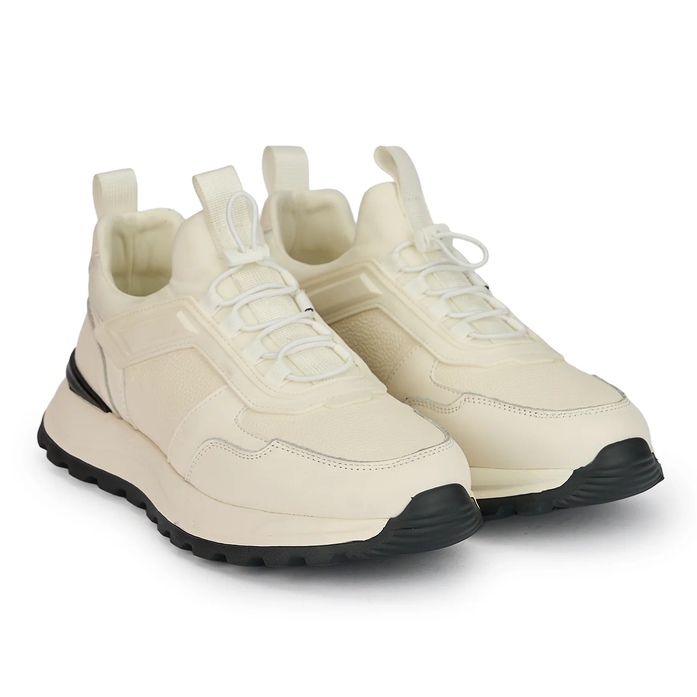 Pantofi barbati din piele naturala alba 20043 - Image 4