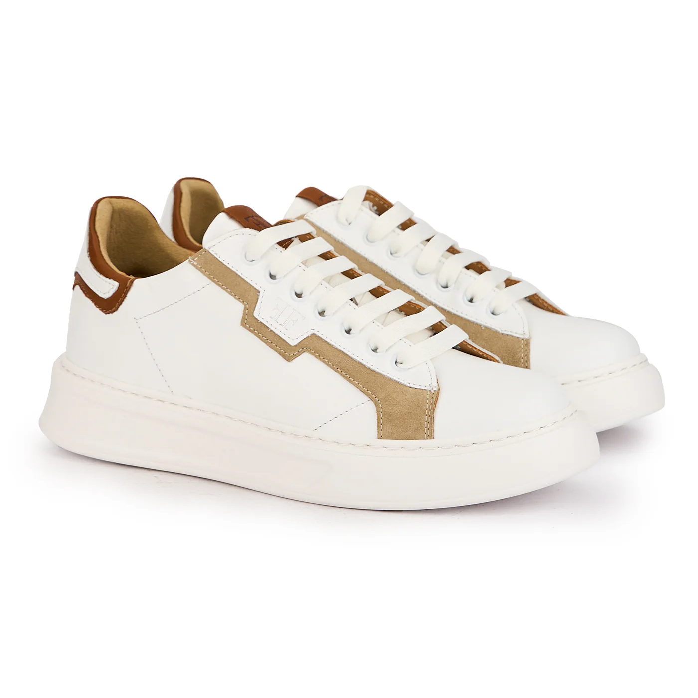 Pantofi barbati din piele naturala alba 7767