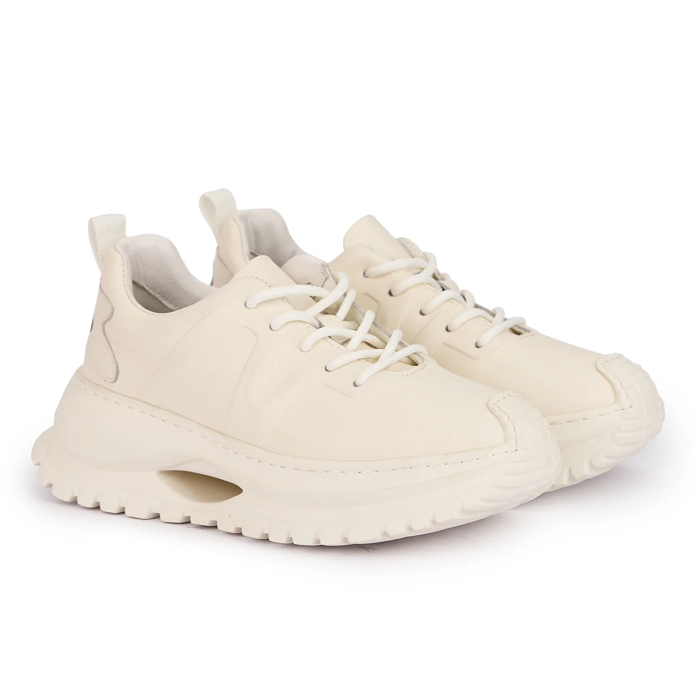 Pantofi barbati din piele naturala alba 7771 - Image 4