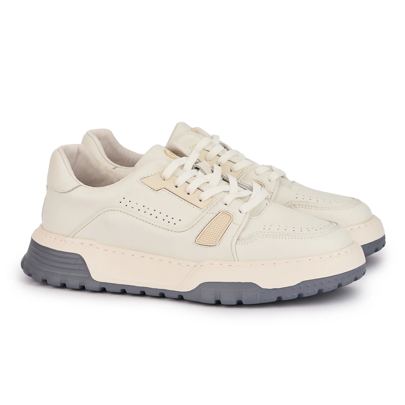 Pantofi barbati din piele naturala alba 7772 - Image 4