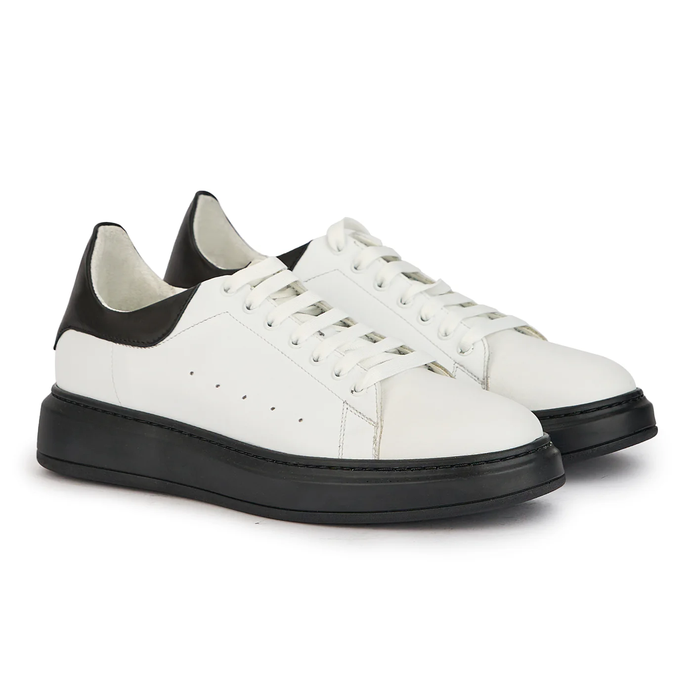 Pantofi barbati din piele naturala alba 7817 - Image 4
