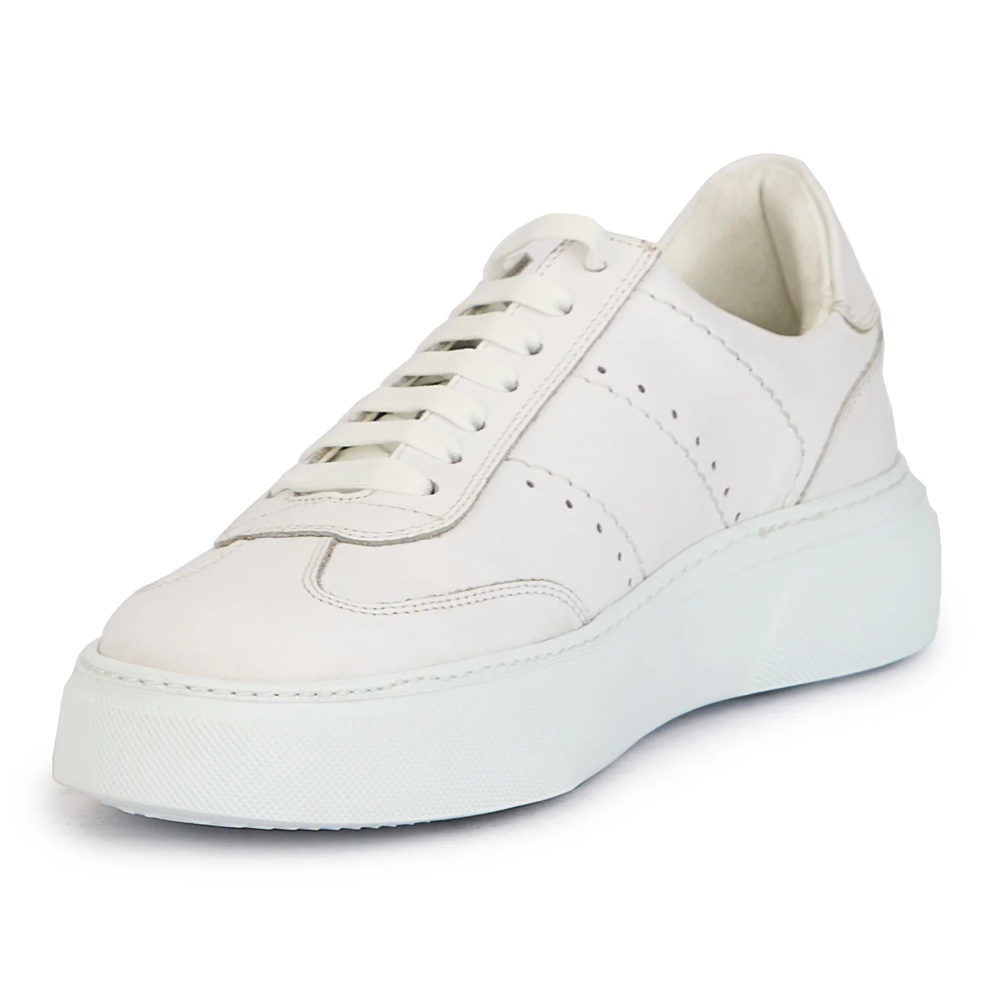 Pantofi barbati din piele naturala alba 7818 - Image 3