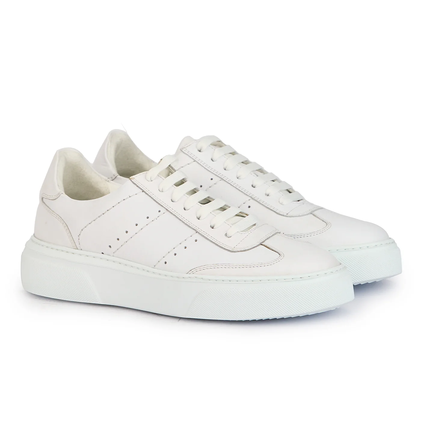 Pantofi barbati din piele naturala alba 7818 - Image 4