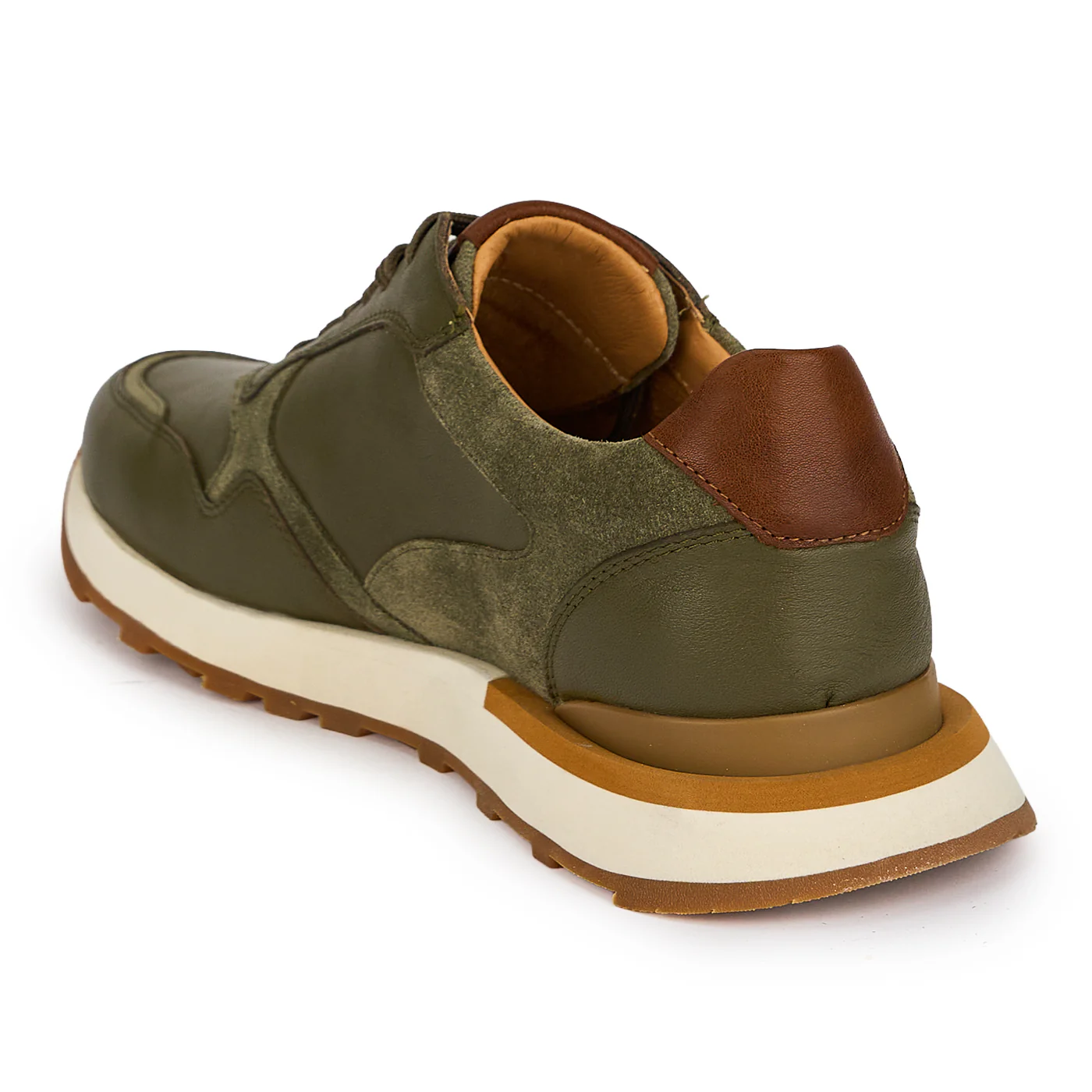 Pantofi barbati din piele naturala kaki 20147 - Image 2