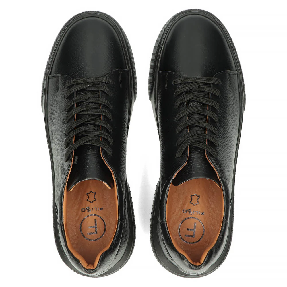 Pantofi barbati din piele naturala neagra 7488 - Image 4