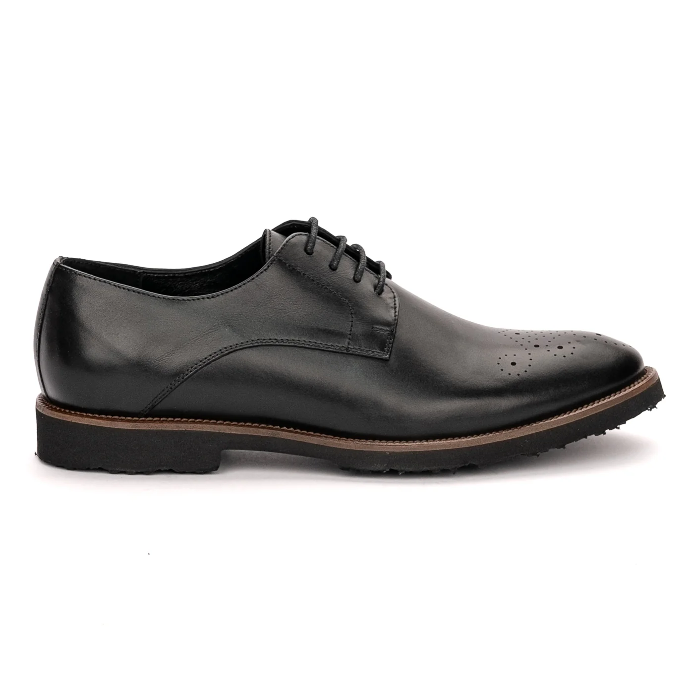 Pantofi barbati din piele naturala neagra 7496