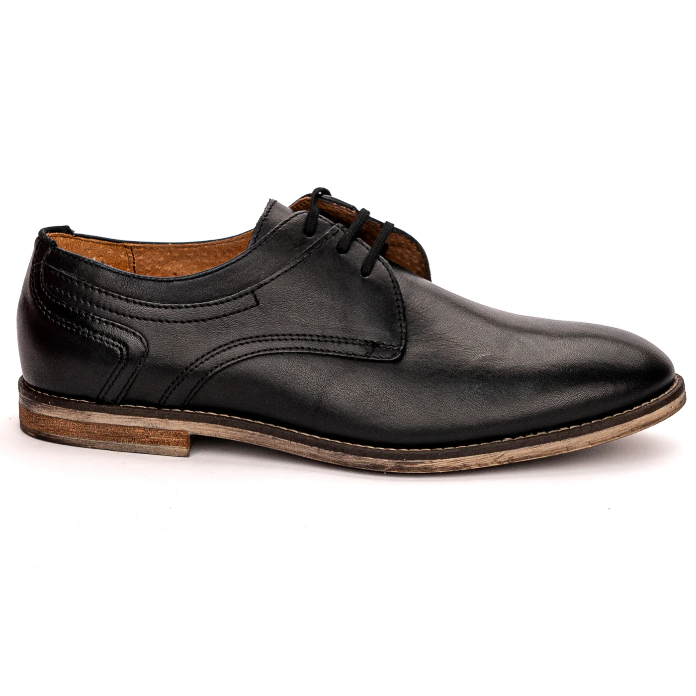 Pantofi barbati din piele naturala neagra 7524