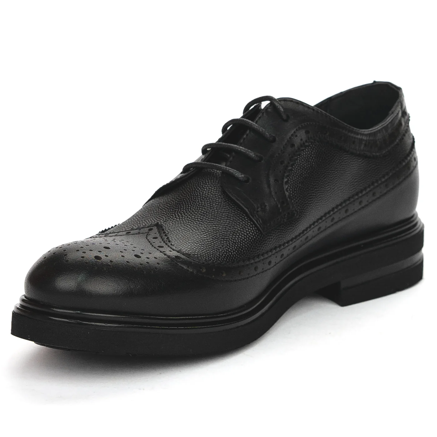 Pantofi barbati din piele naturala neagra 7538 - Image 3