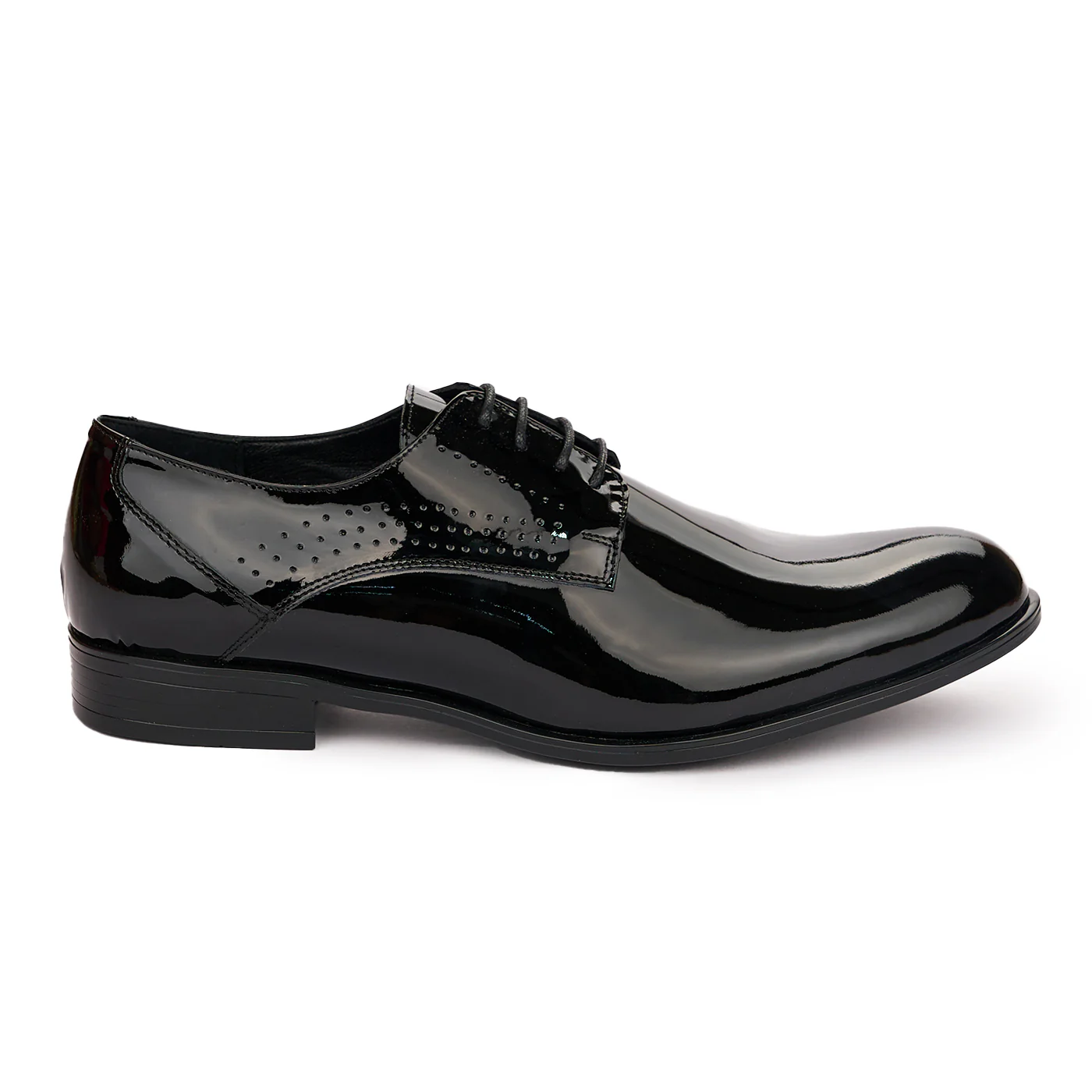 Pantofi barbati din piele naturala neagra lacuita 7533