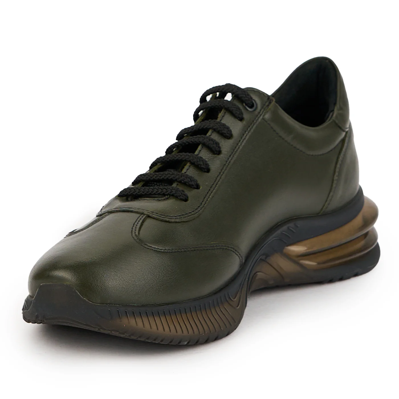 Pantofi barbati din piele naturala verde - kaki 7614 - Image 3