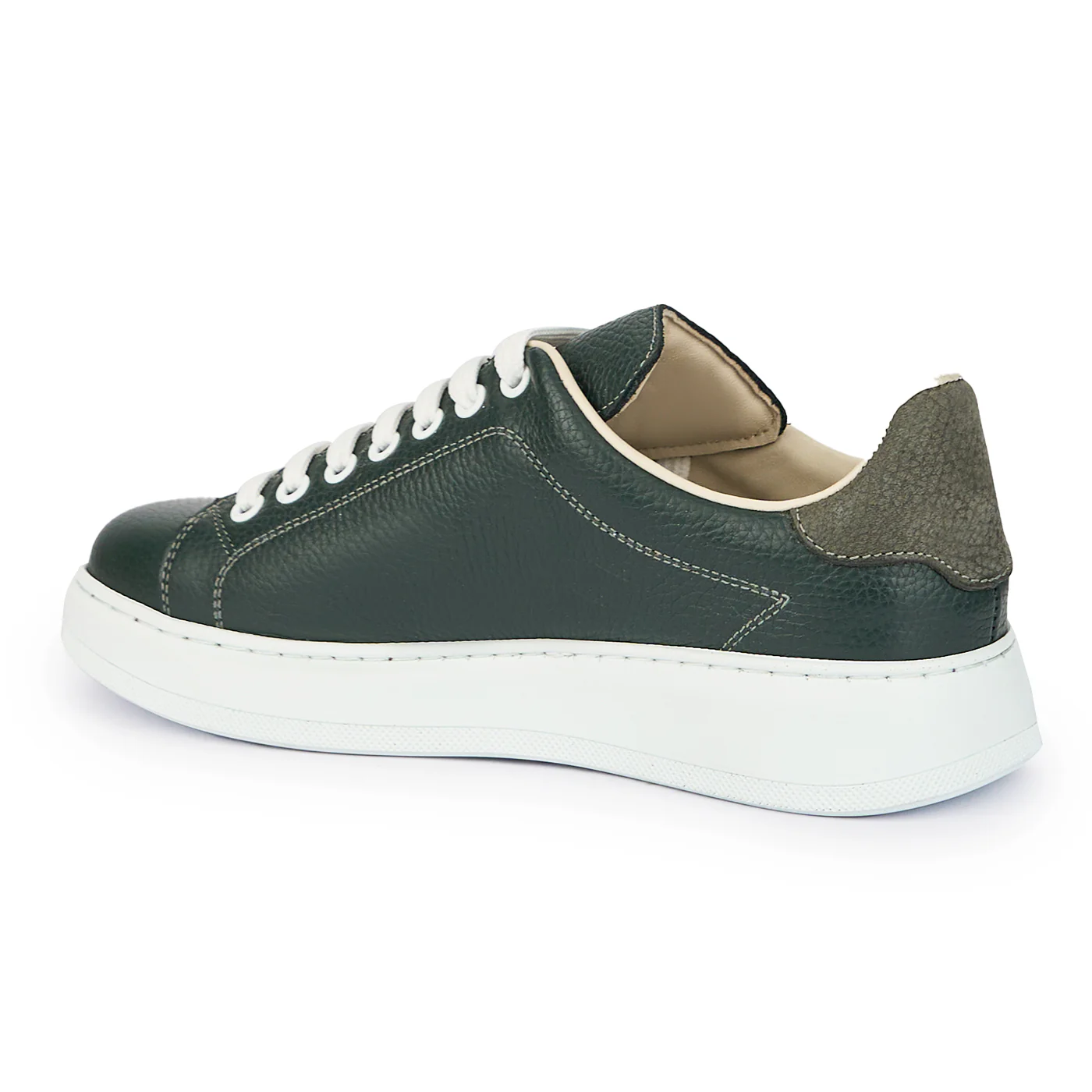 Pantofi barbati din piele naturala verde-kaki 7639 - Image 2