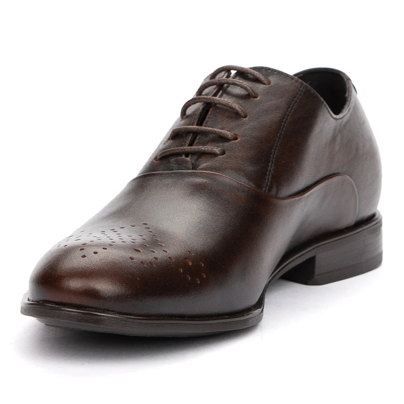 Pantofi Barbati Eleganti Maro cu Toc din Piele Naturala 7275 - Image 4