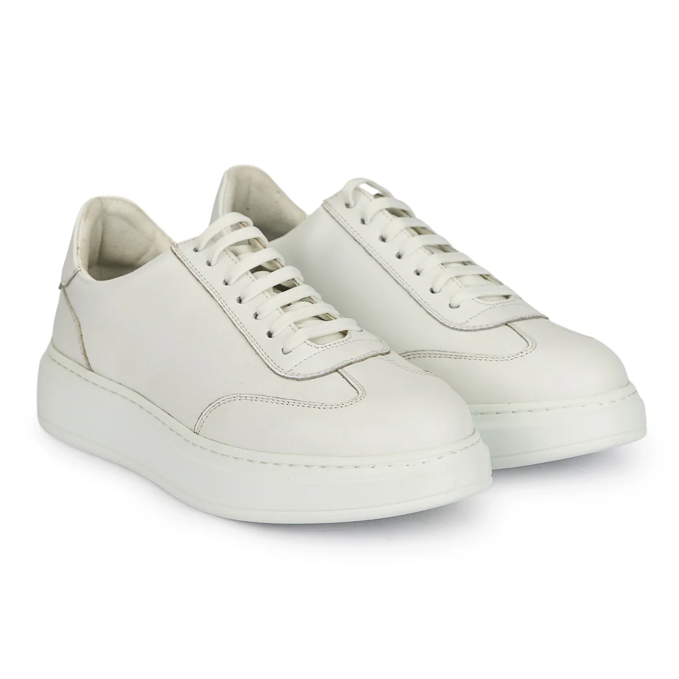 Pantofi casual barbati din piele naturala alba 20106 - Image 4