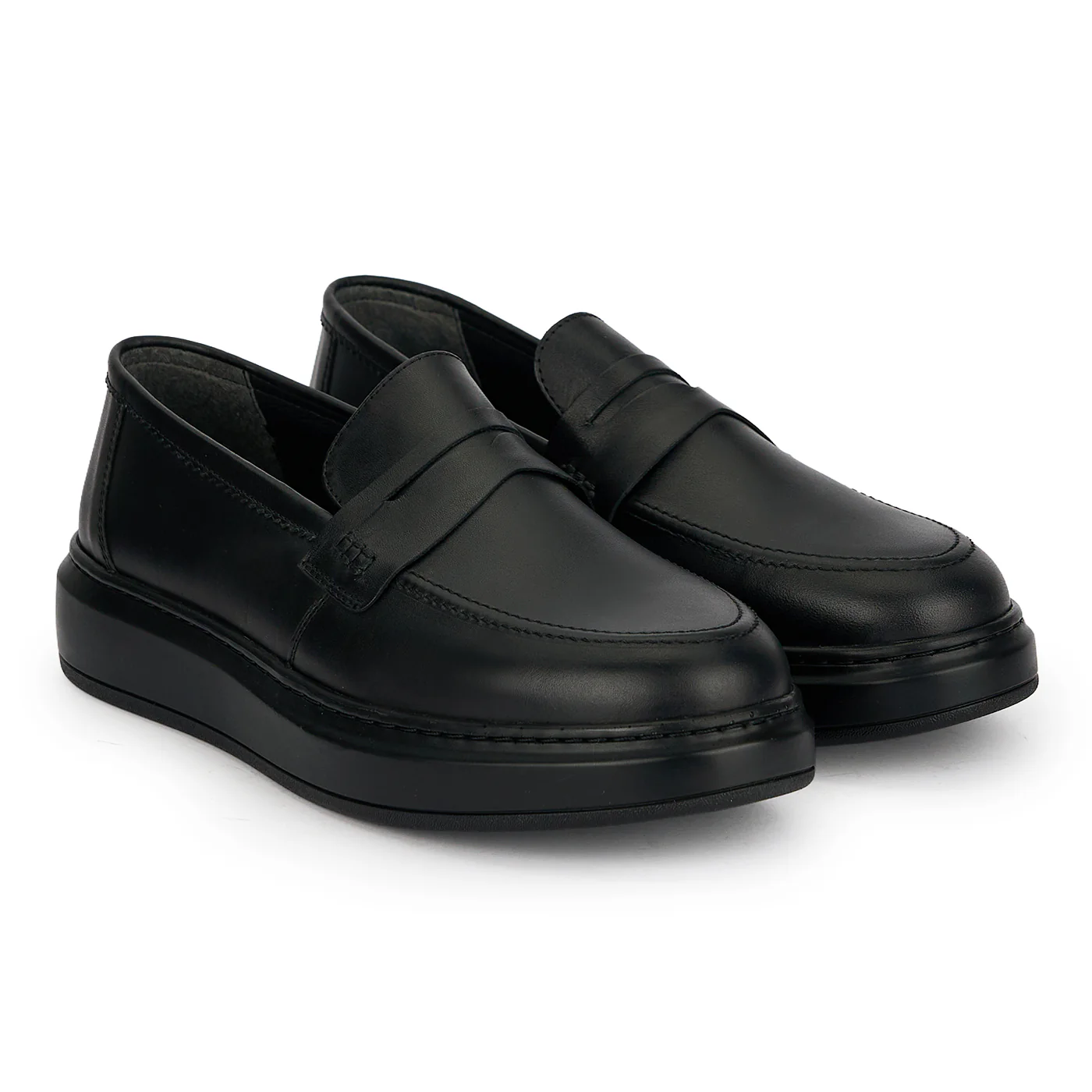 Pantofi casual barbati din piele naturala neagra 20097 - Image 4