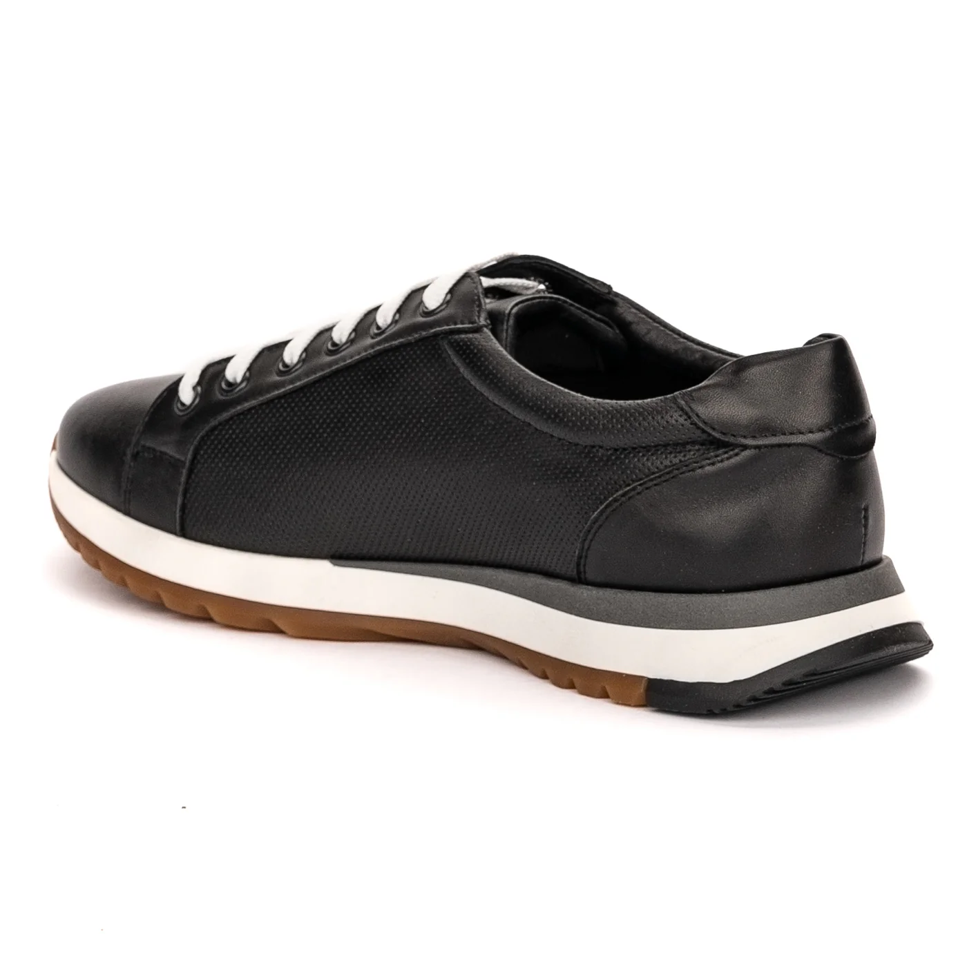 Pantofi casual barbati din piele naturala neagra 7490 - Image 2
