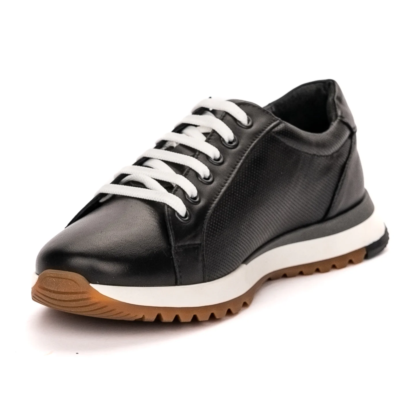 Pantofi casual barbati din piele naturala neagra 7490 - Image 3