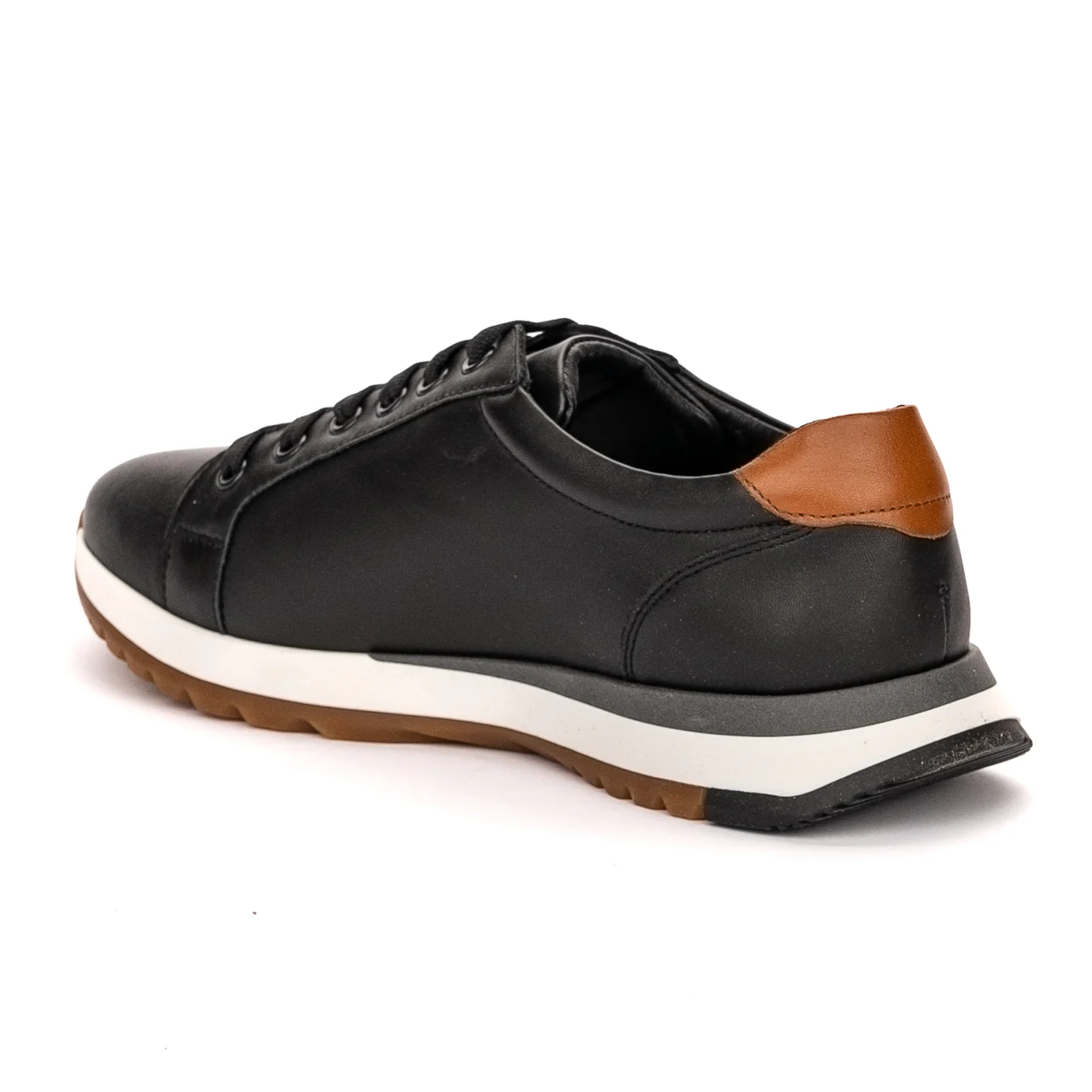 Pantofi casual barbati din piele naturala neagra 7492 - Image 2