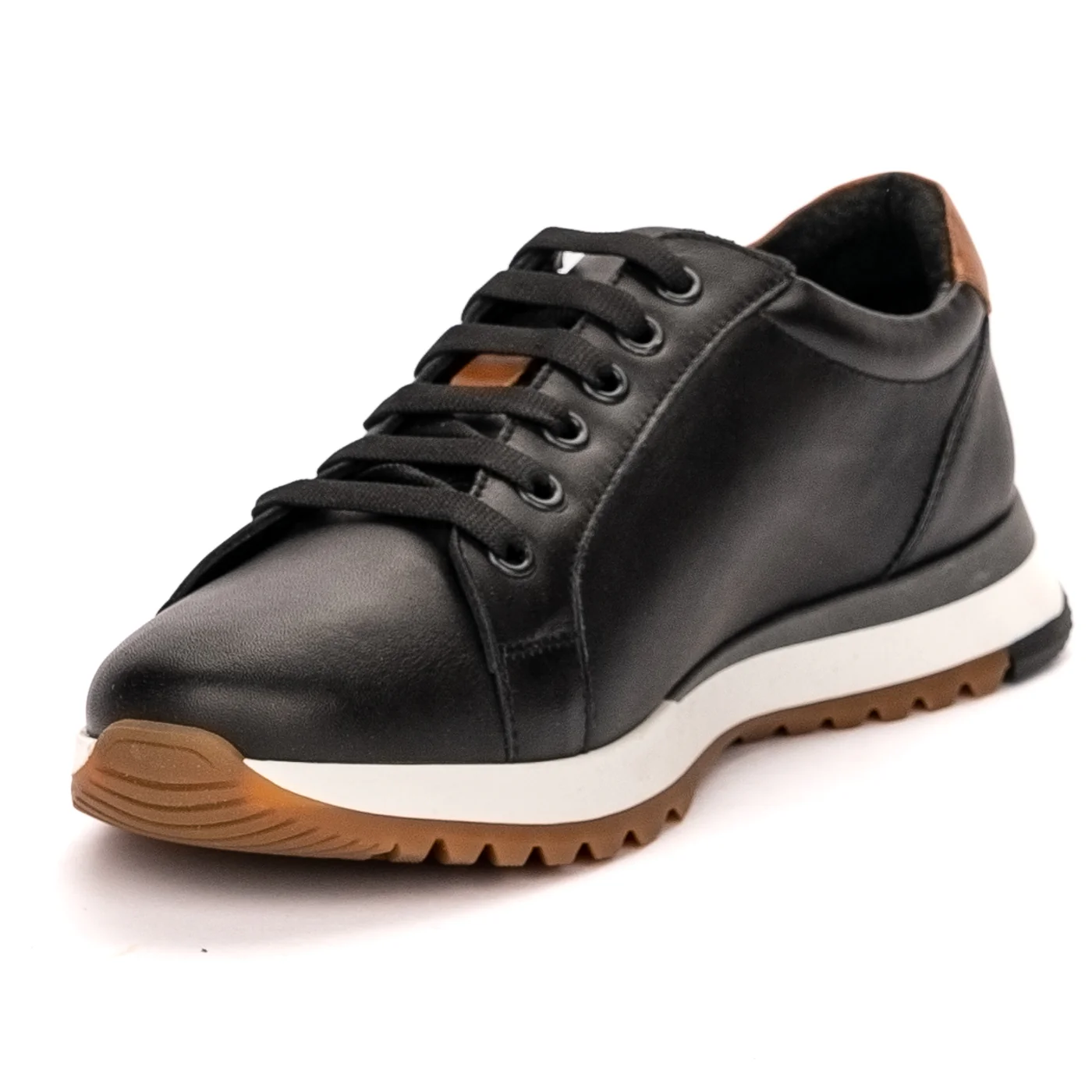 Pantofi casual barbati din piele naturala neagra 7492 - Image 3