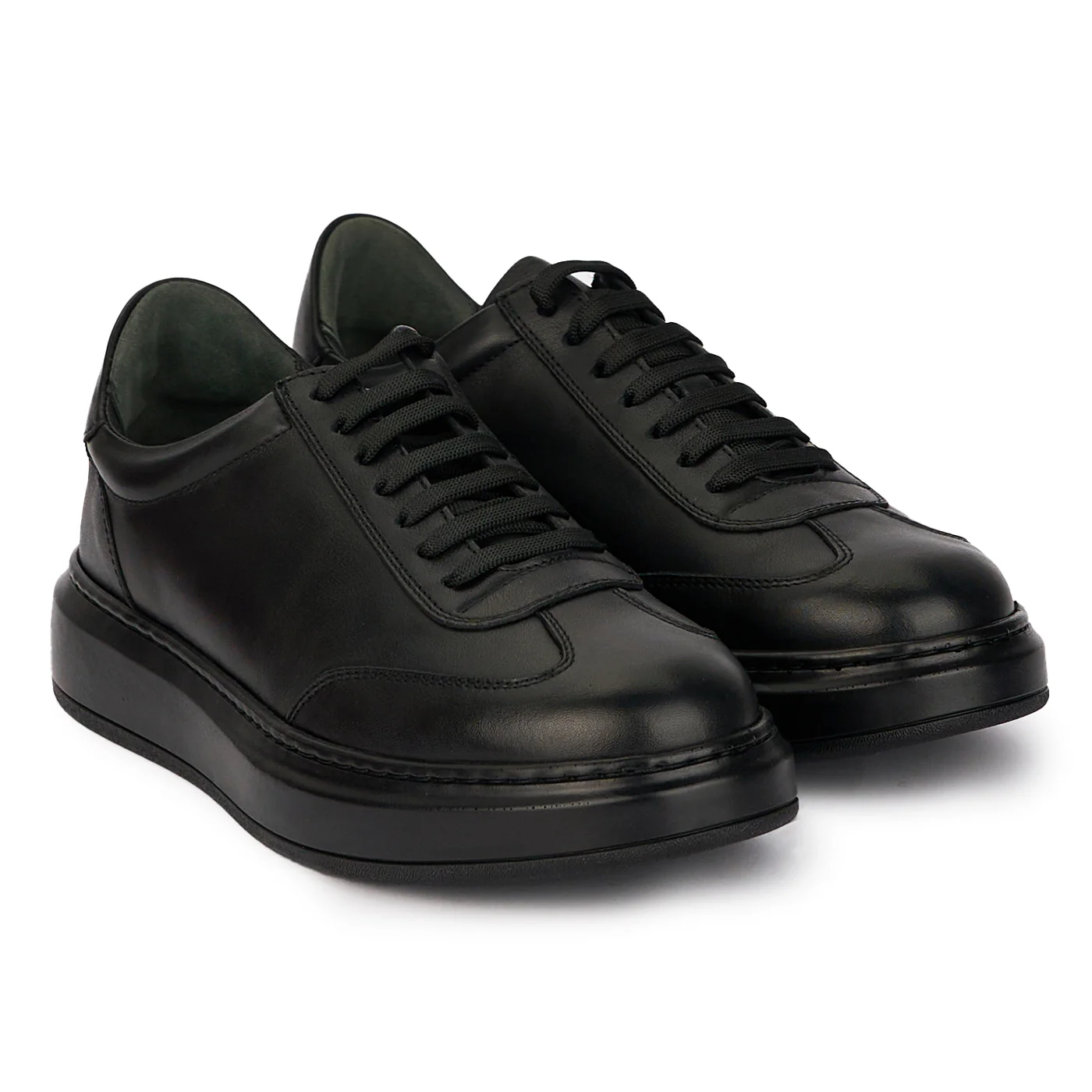 Pantofi casual barbati din piele naturala neagra 7854 - Image 4