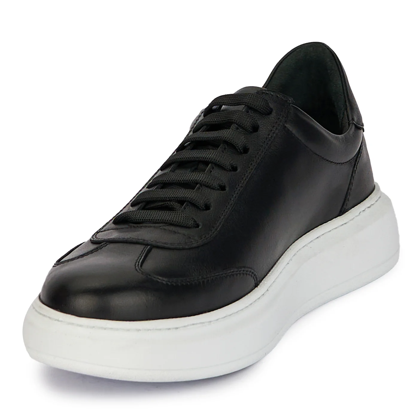 Pantofi casual barbati din piele naturala neagra 7855 - Image 3