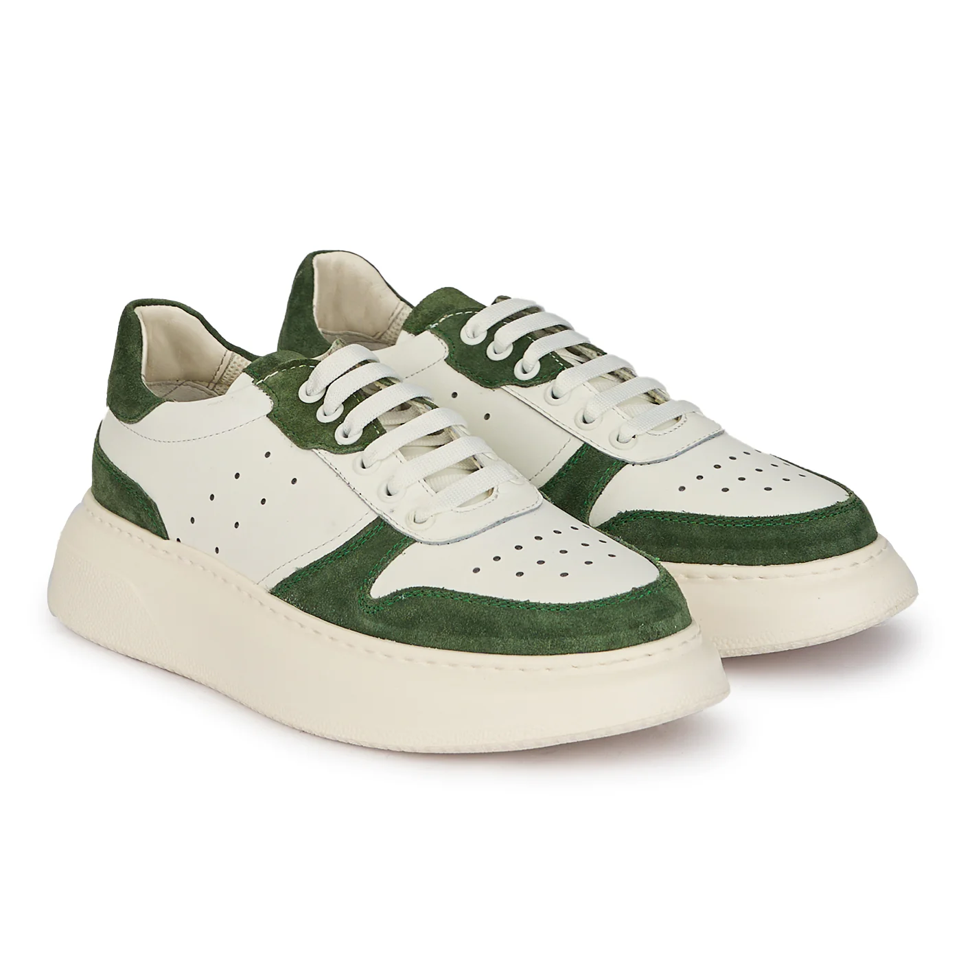Pantofi casual barbati din piele naturala verde 7864 - Image 4