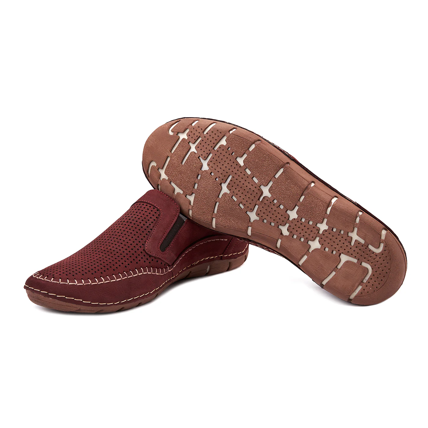 Pantofi Casual Barbati Piele Intoarsa Grena 0112 - Image 3