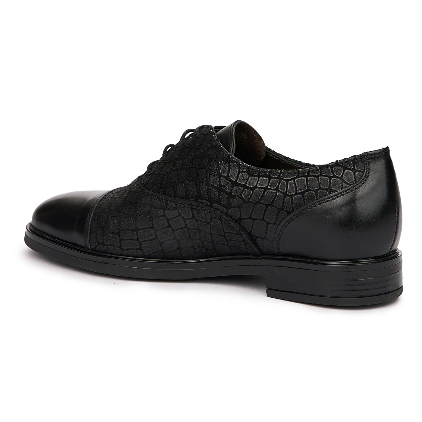 Pantofi Casual Dama cu Toc 2.5 Cm, Negri din Piele Naturala 10112 - Image 3