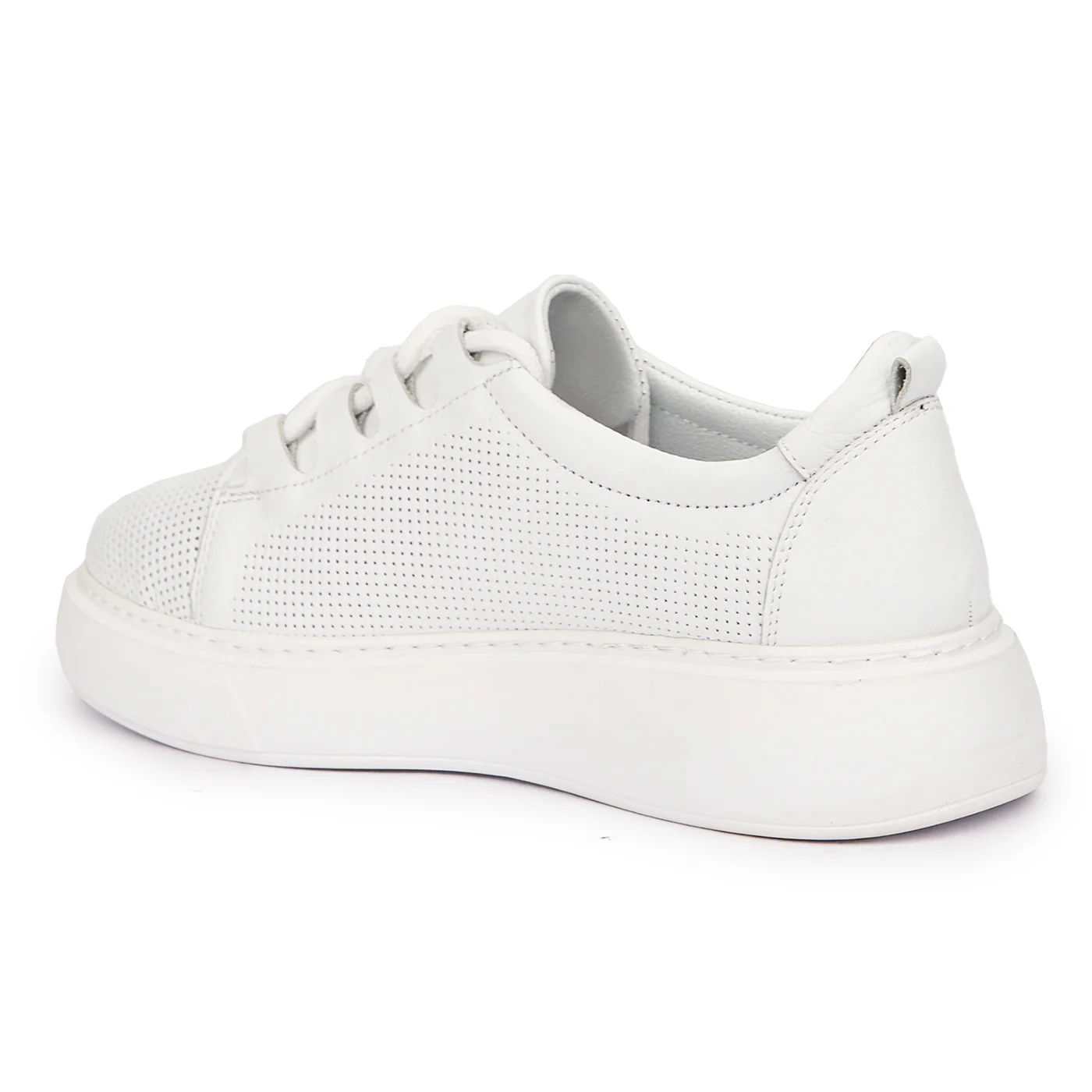 Pantofi casual dama din piele naturala alba 14459 - Image 2