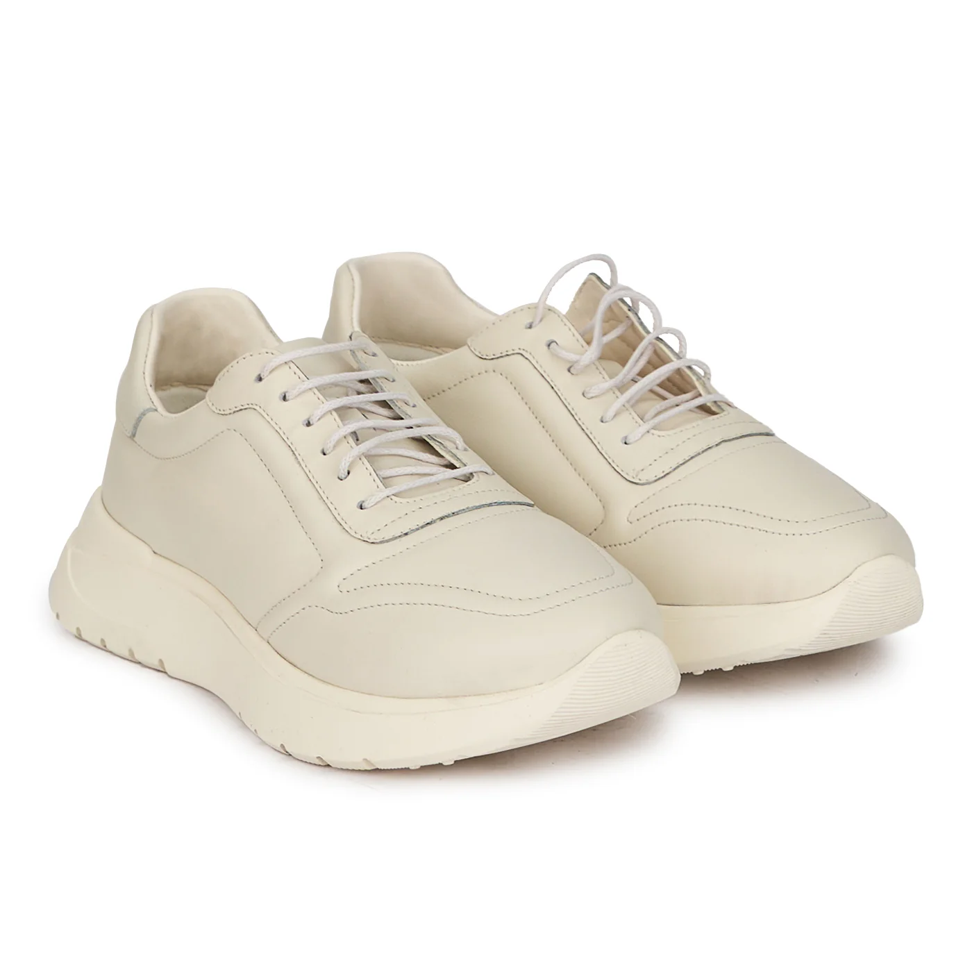 Pantofi casual dama din piele naturala alba 18036 - Image 4