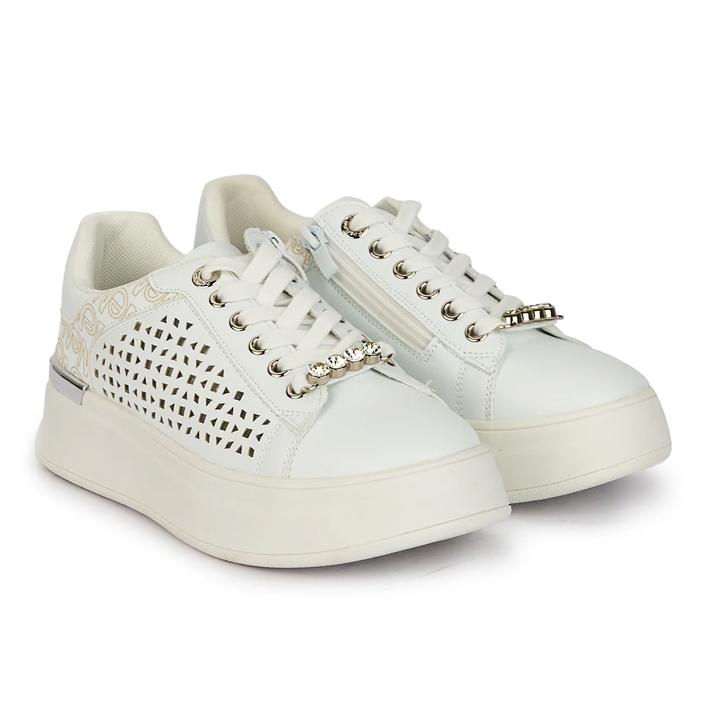Pantofi casual dama din piele naturala alba 18155 - Image 4