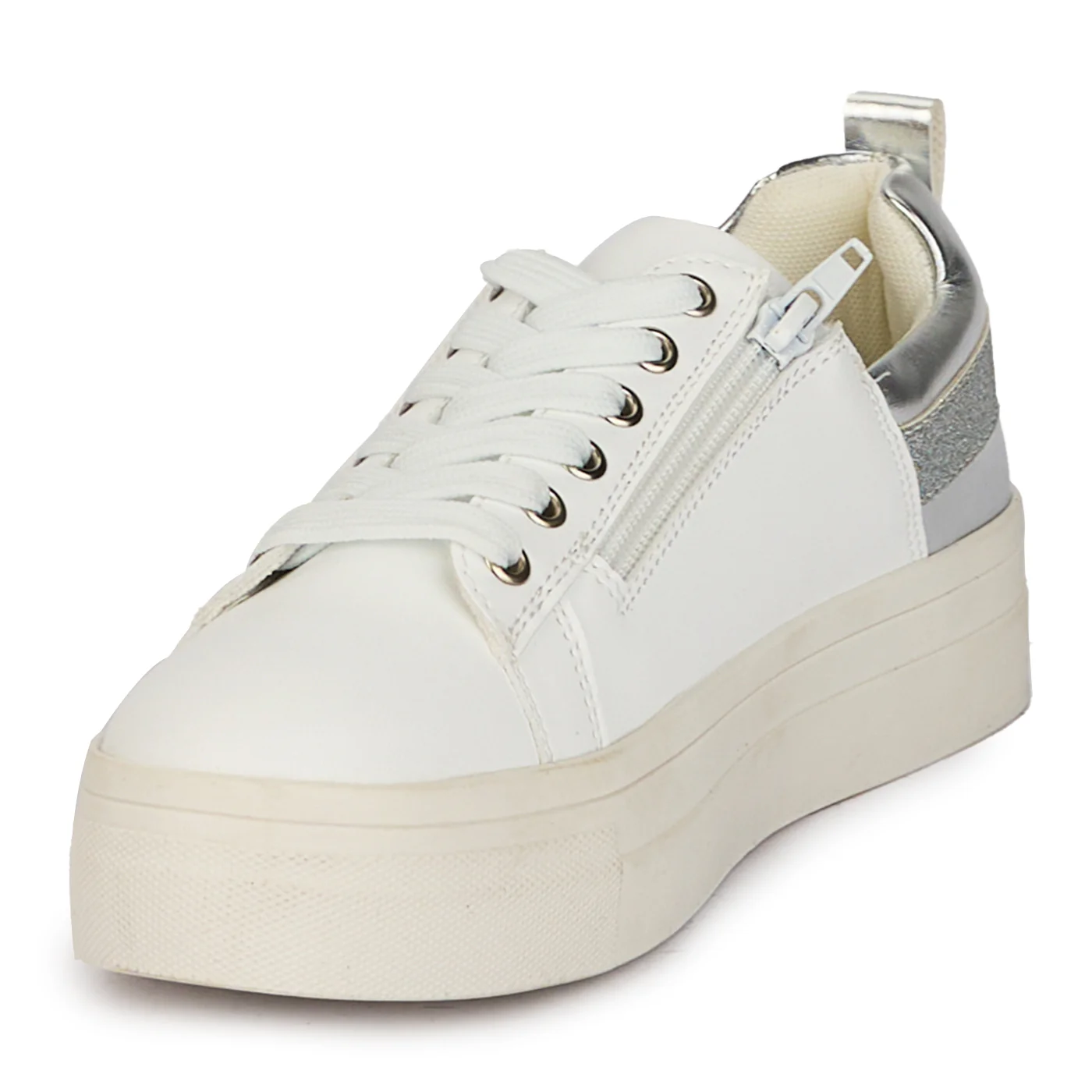Pantofi casual dama din piele naturala alba 18157 - Image 3