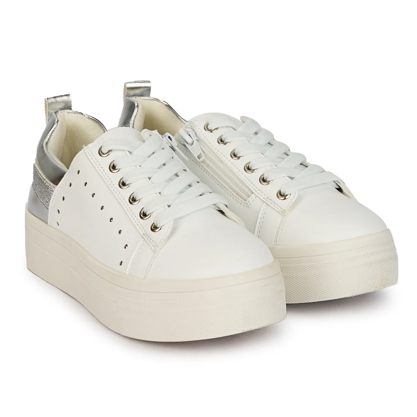 Pantofi casual dama din piele naturala alba 18157 - Image 4