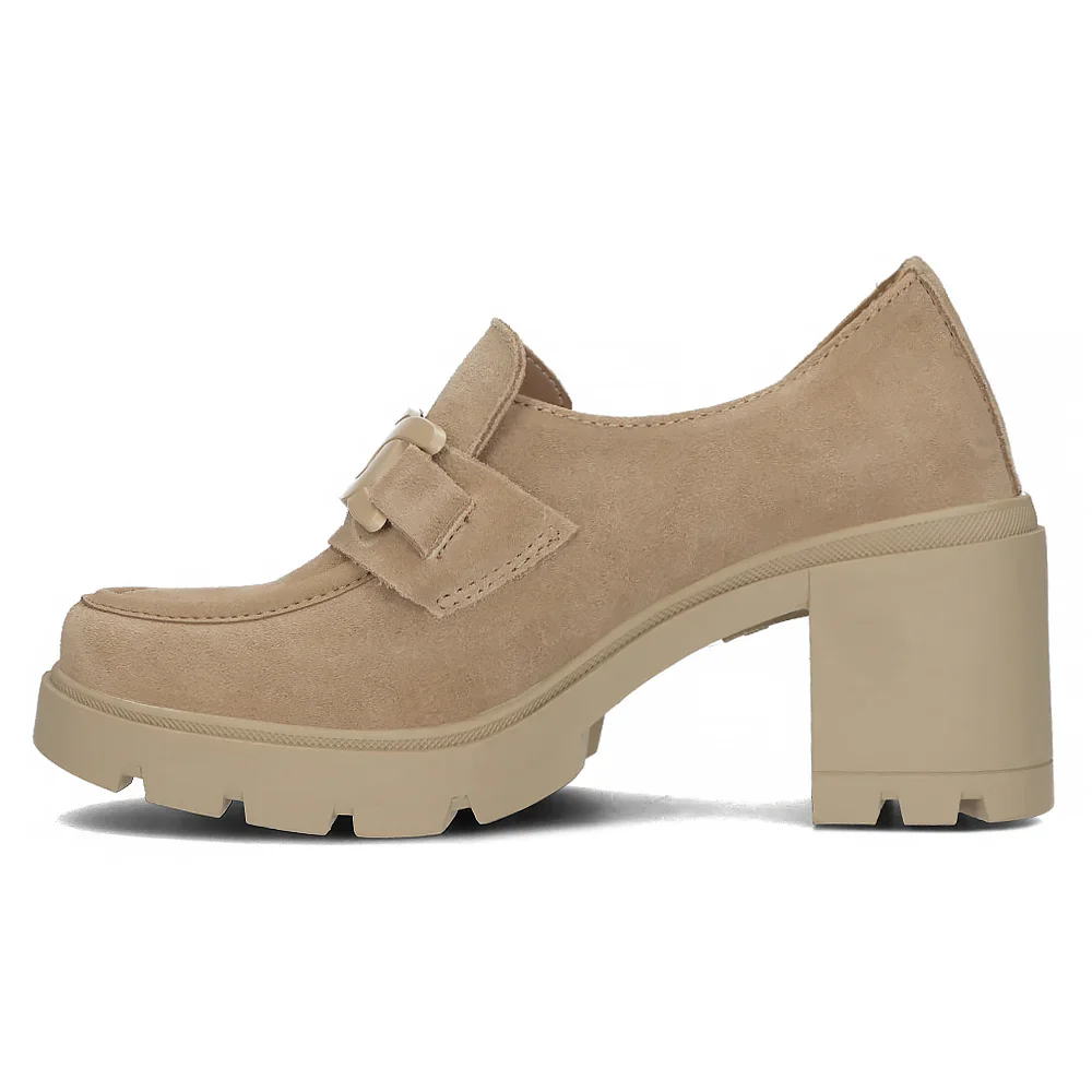 Pantofi casual dama din piele naturala bej 14525 - Image 4