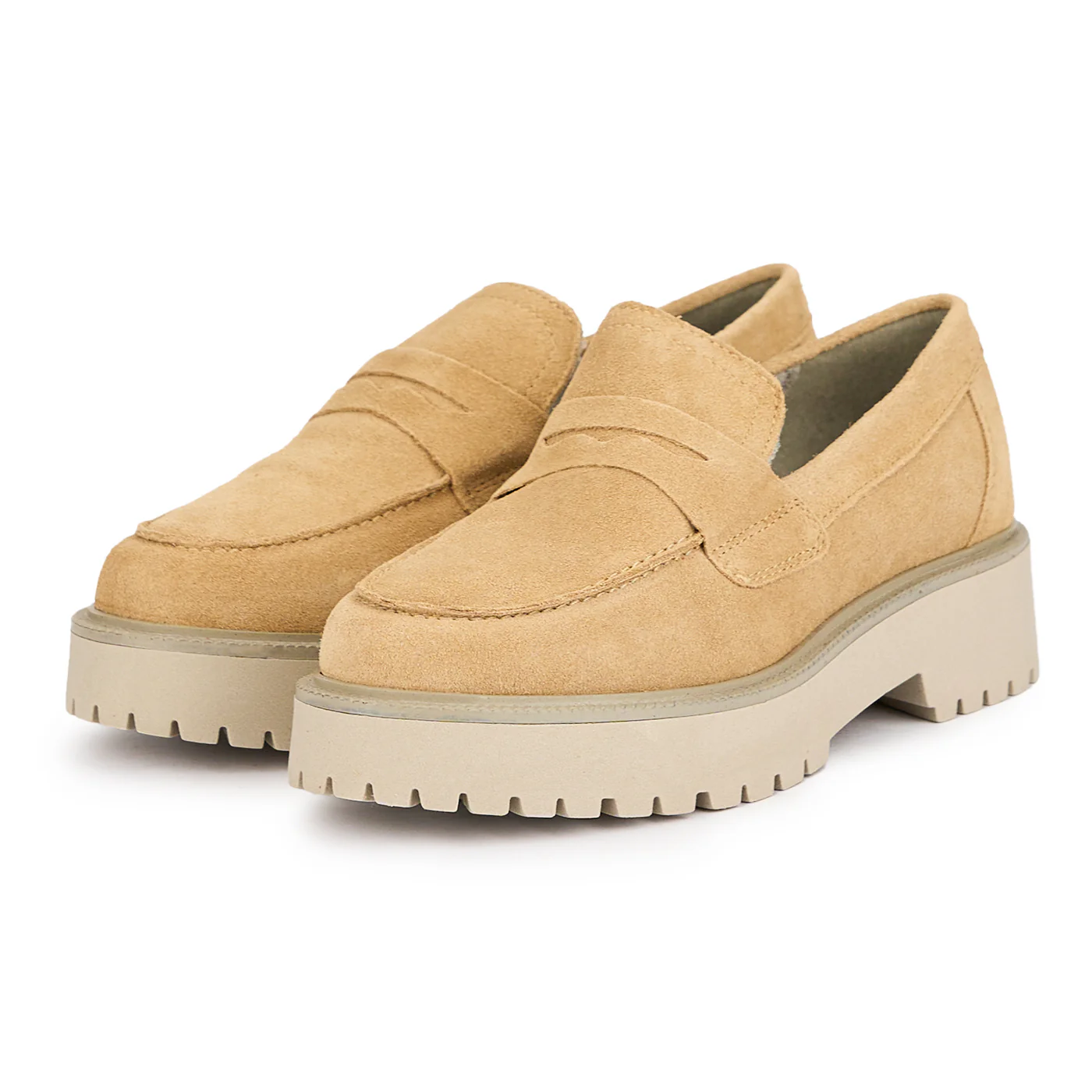 Pantofi casual dama din piele naturala bej 16162 - Image 3