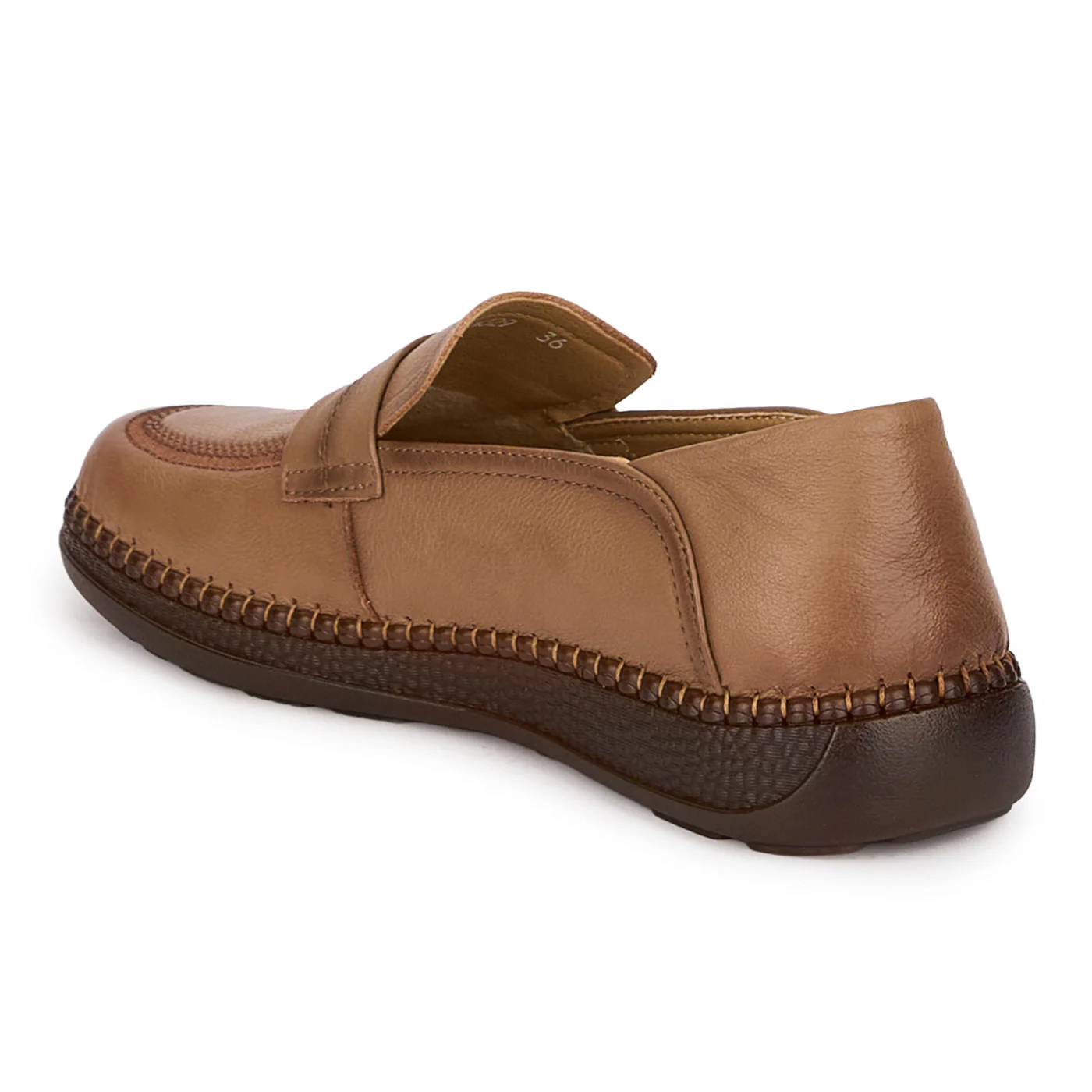 Pantofi casual dama din piele naturala maro 18714 - Image 2