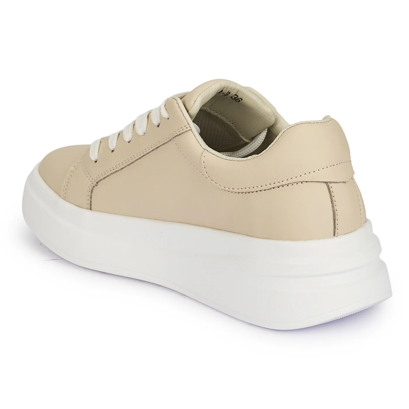 Pantofi casual dama din piele naturala bej 19598 - Image 2