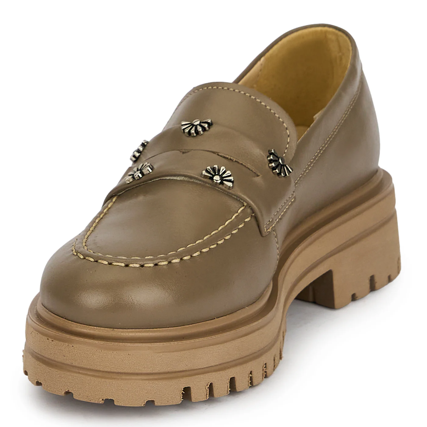 Pantofi casual dama din piele naturala bej 19703 - Image 3