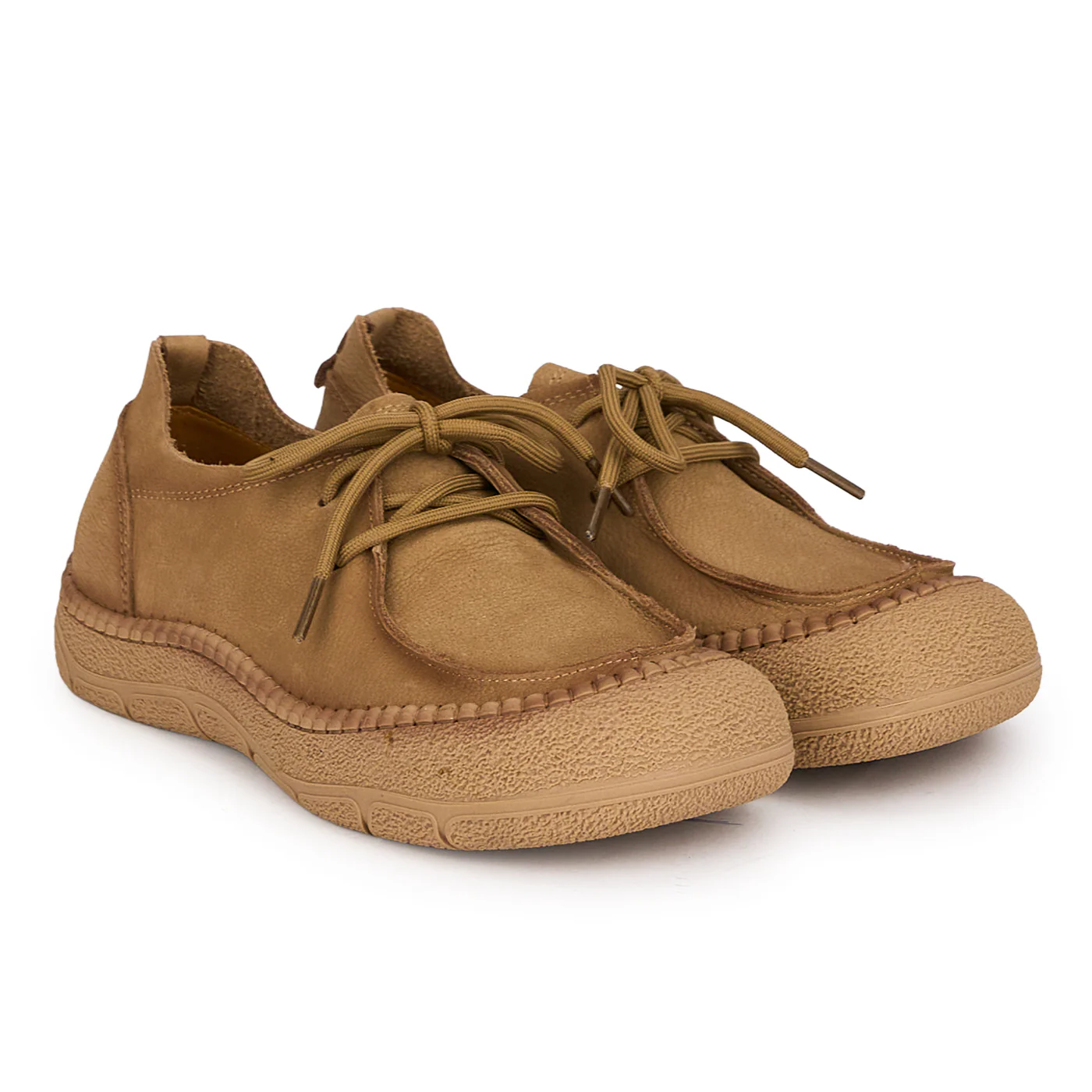 Pantofi casual dama din piele naturala bej cu siret 18727 - Image 4