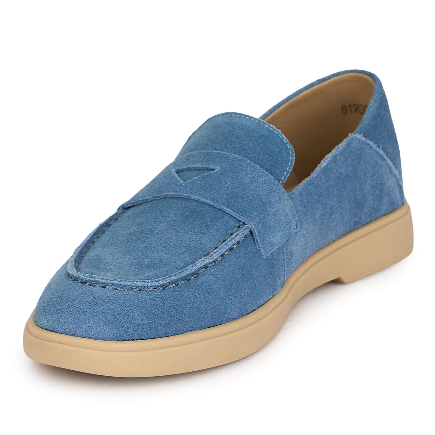 Pantofi casual dama din piele naturala bleu 19806 - Image 3