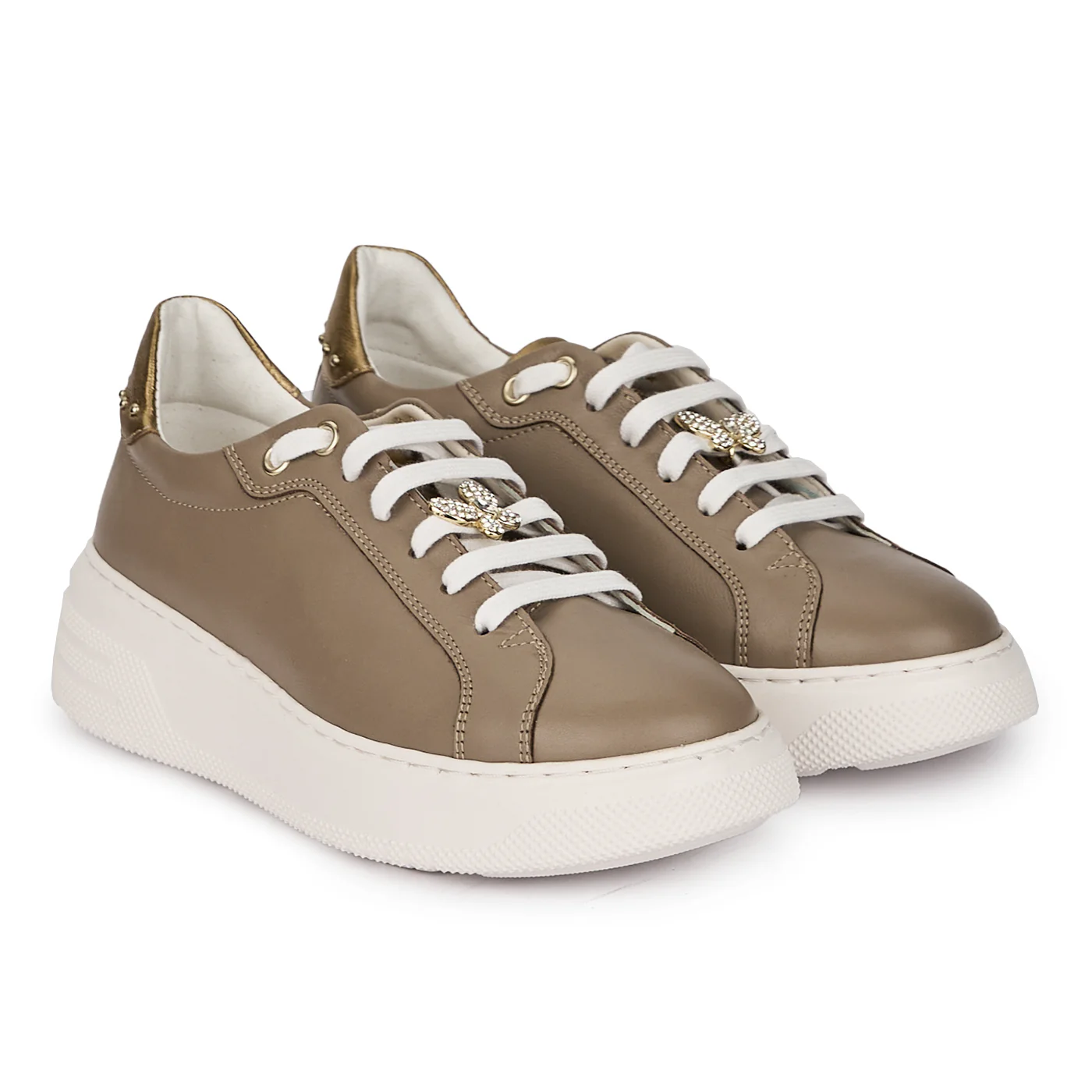 Pantofi casual dama din piele naturala cu accesoriu metalic 18006 - Image 4