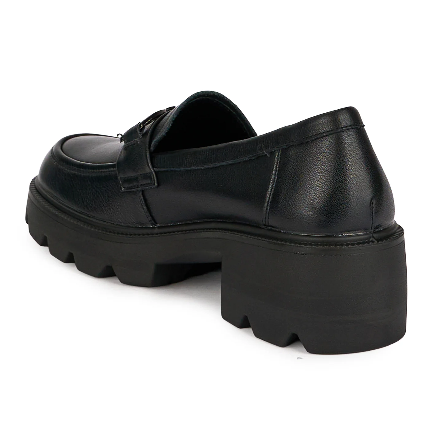 Pantofi casual dama din piele naturala neagra cu talpa inalta 5 cm 18667 - Image 2
