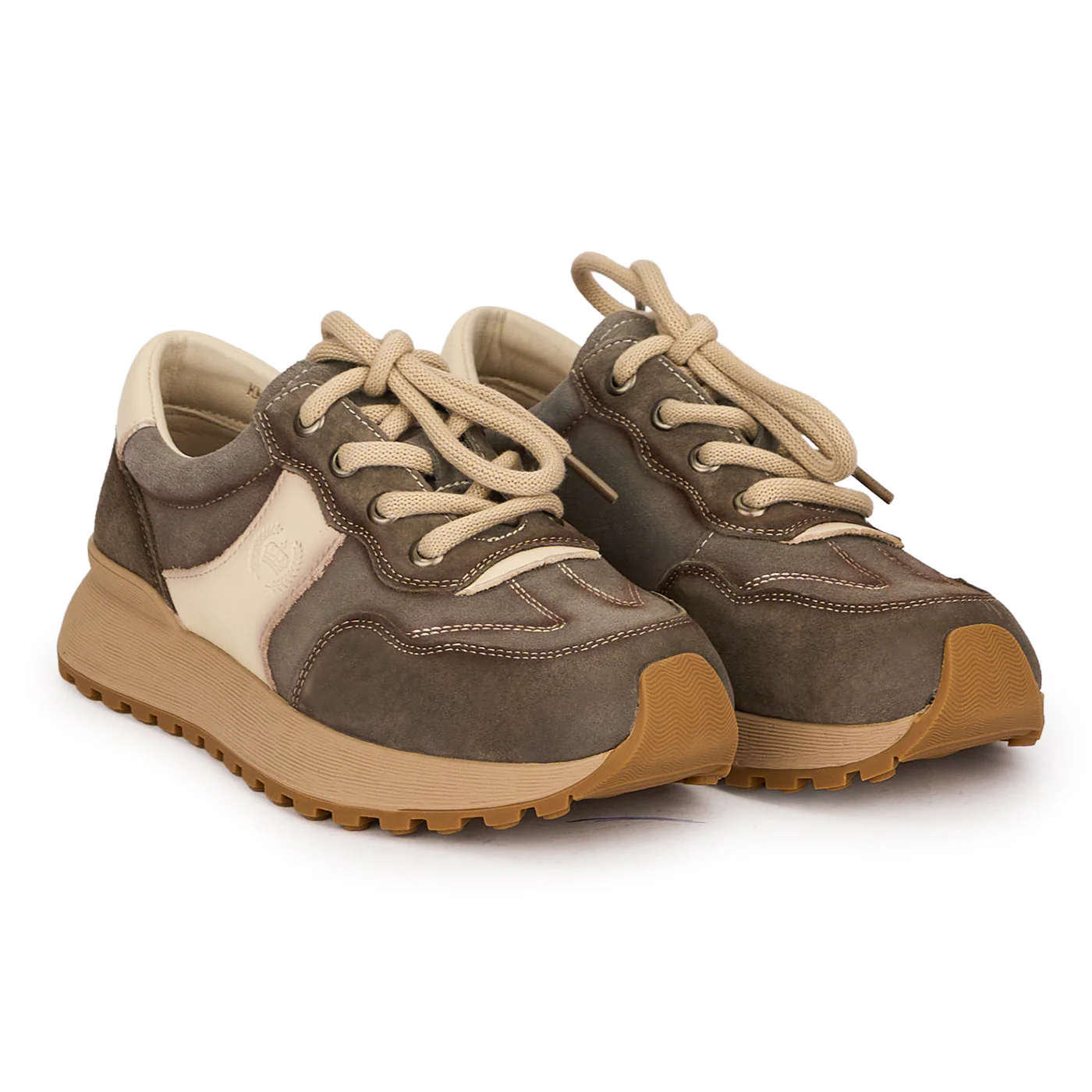Pantofi casual dama din piele naturala gri cu siret 18743 - Image 4