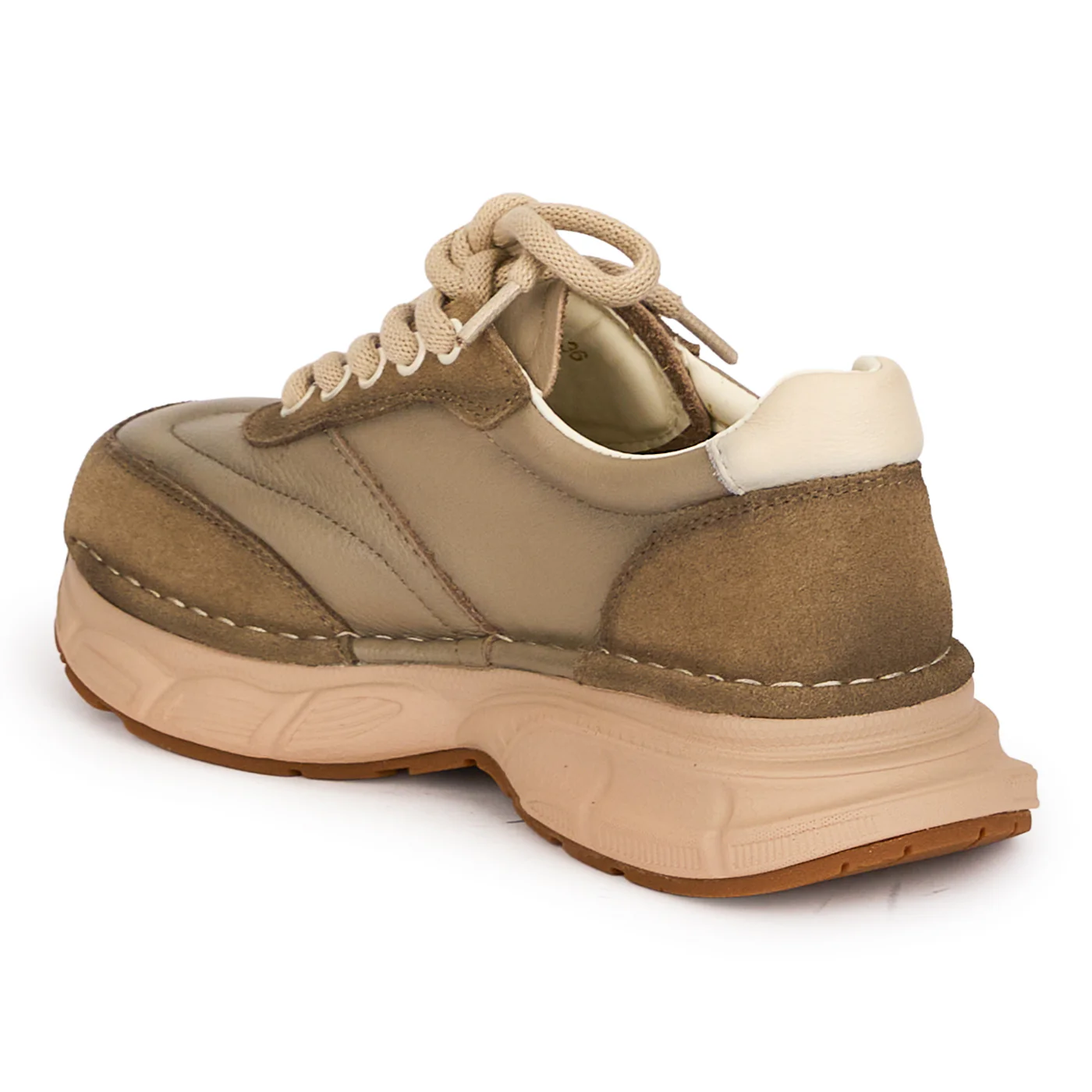 Pantofi casual dama din piele naturala gri cu siret 18749 - Image 2