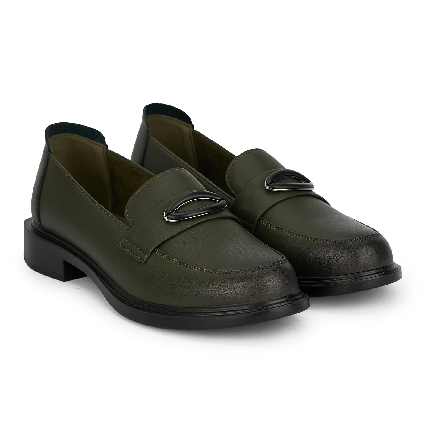 Pantofi casual dama din piele naturala kaki 19513 - Image 4