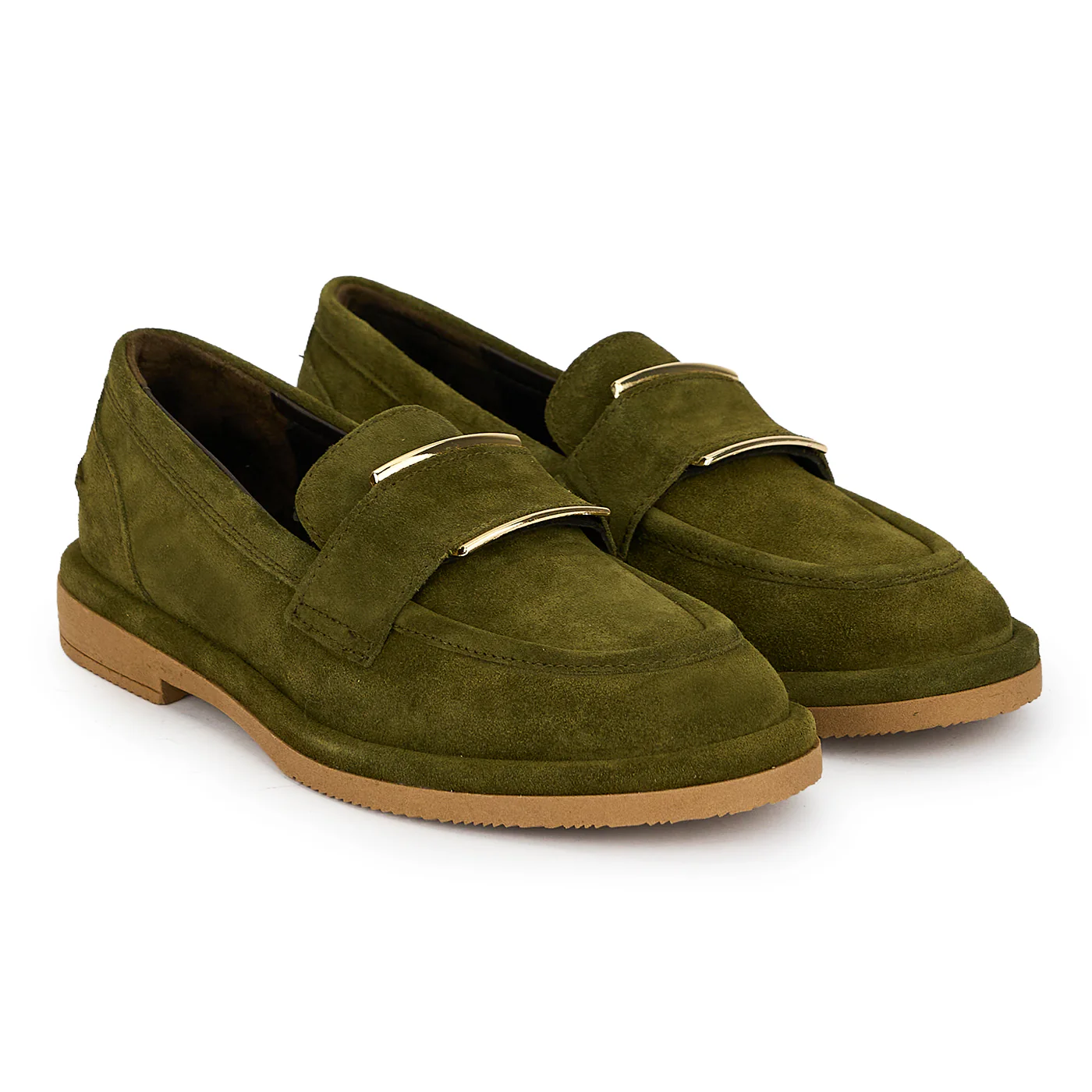 Pantofi casual dama din piele naturala kaki 19726 - Image 4