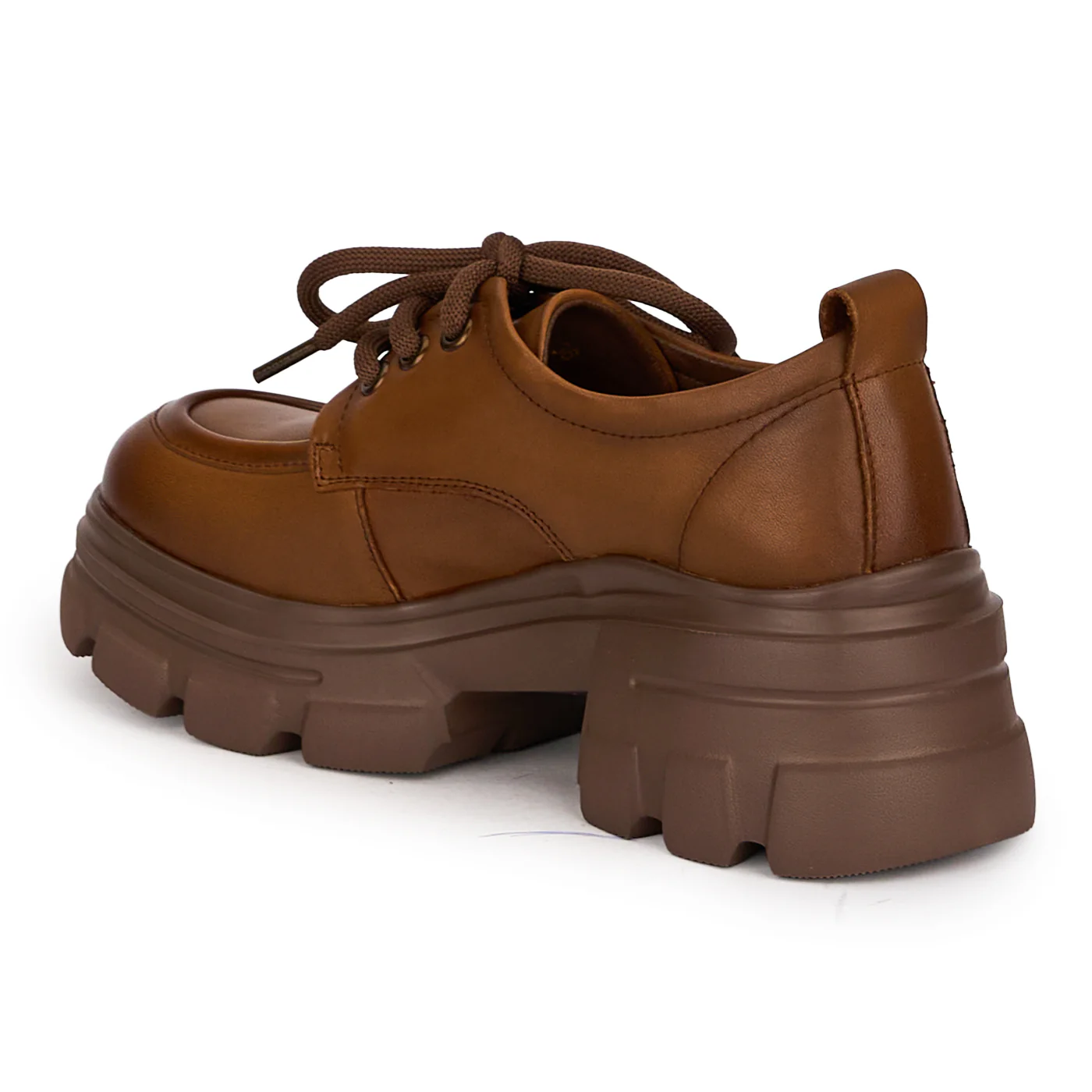 Pantofi casual dama din piele naturala maro cu siret 18740 - Image 2