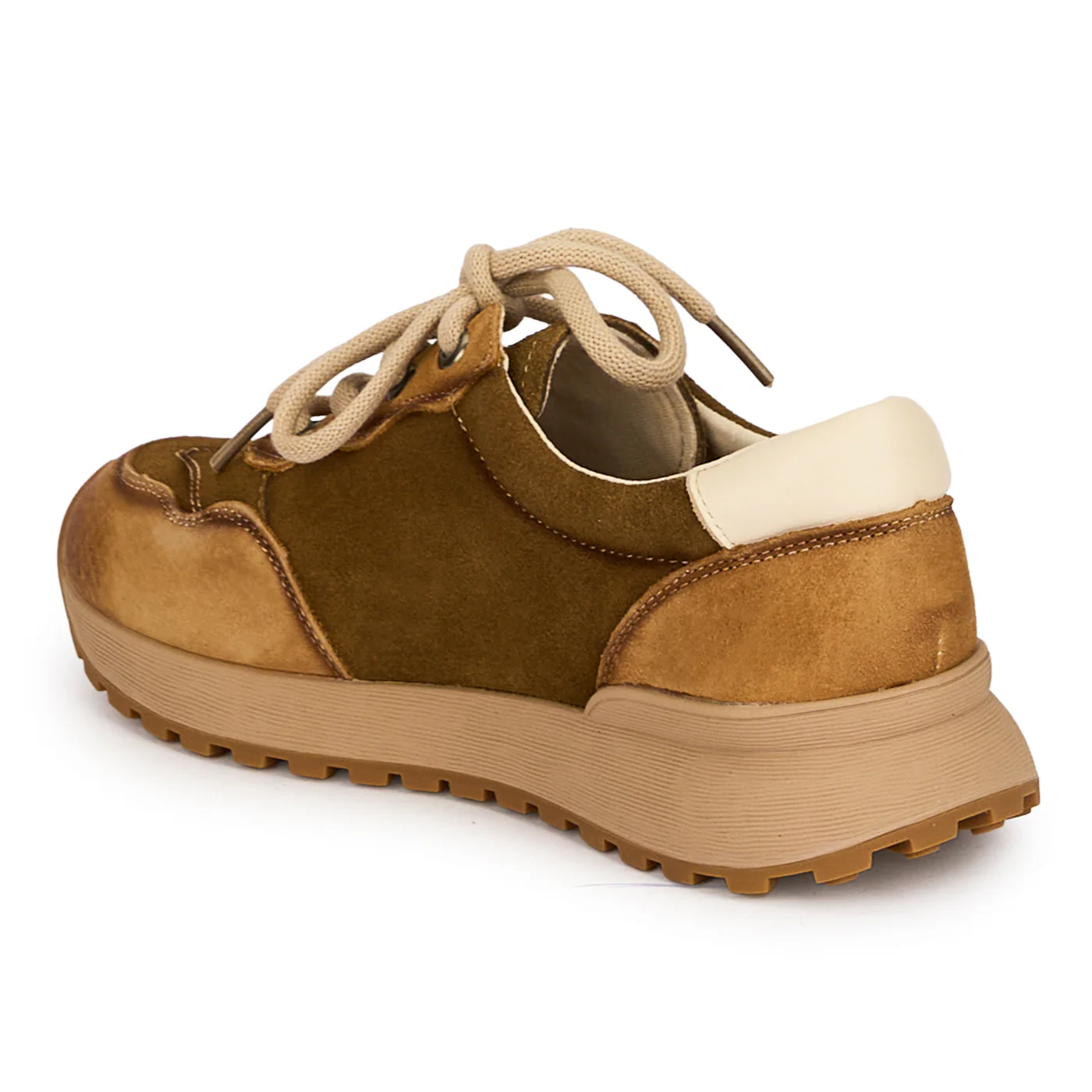 Pantofi casual dama din piele naturala maro cu siret 18748 - Image 2