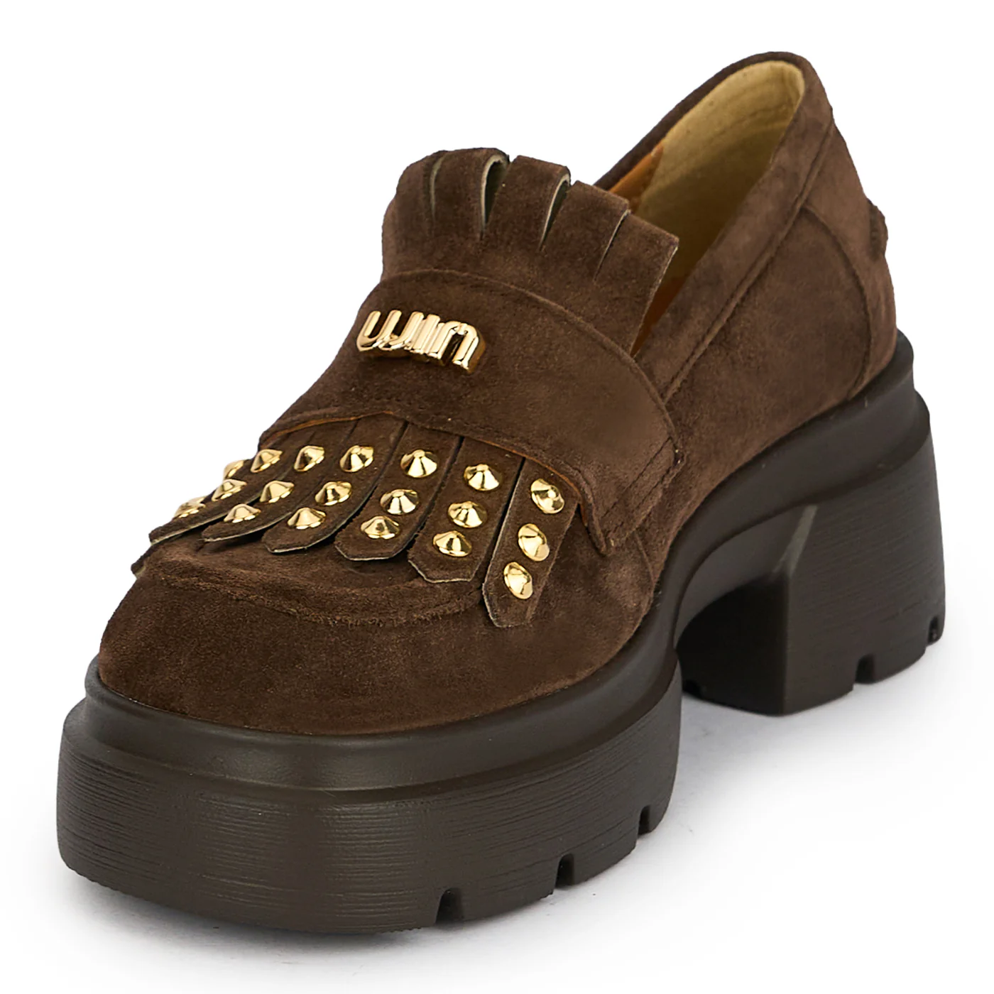 Pantofi casual damă din piele naturală maro cu talpa inalta 5.5 cm 19648 - Image 4