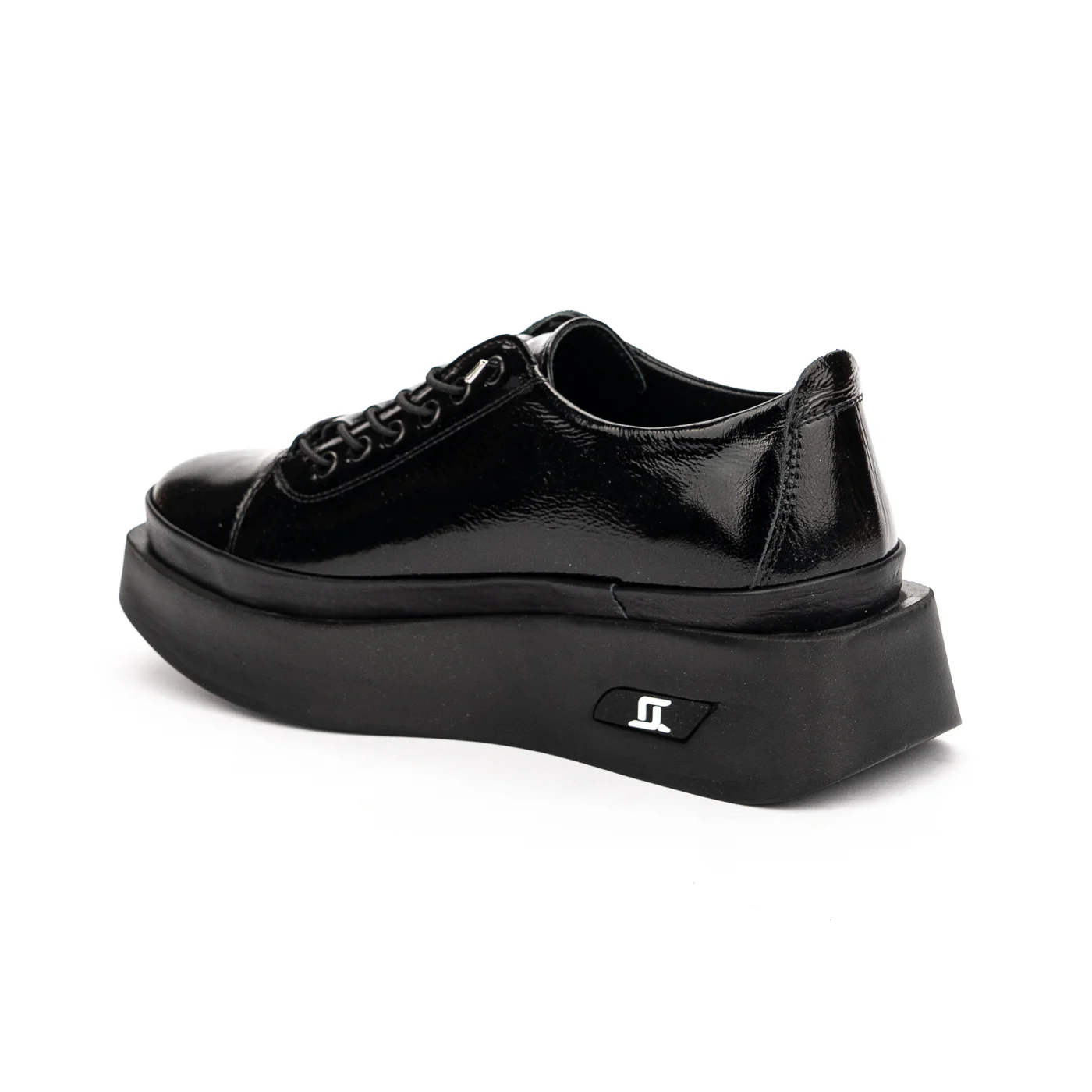 Pantofi casual dama din piele naturala neagra 13127 - Image 2